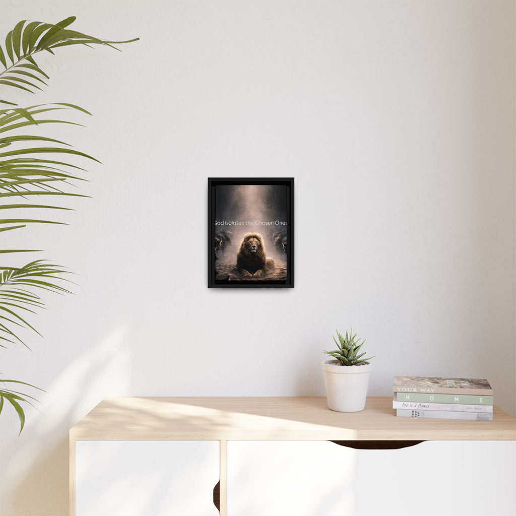 Lion Wall Art - "God Isolate The Chosen Ones" Matte Canvas Framed