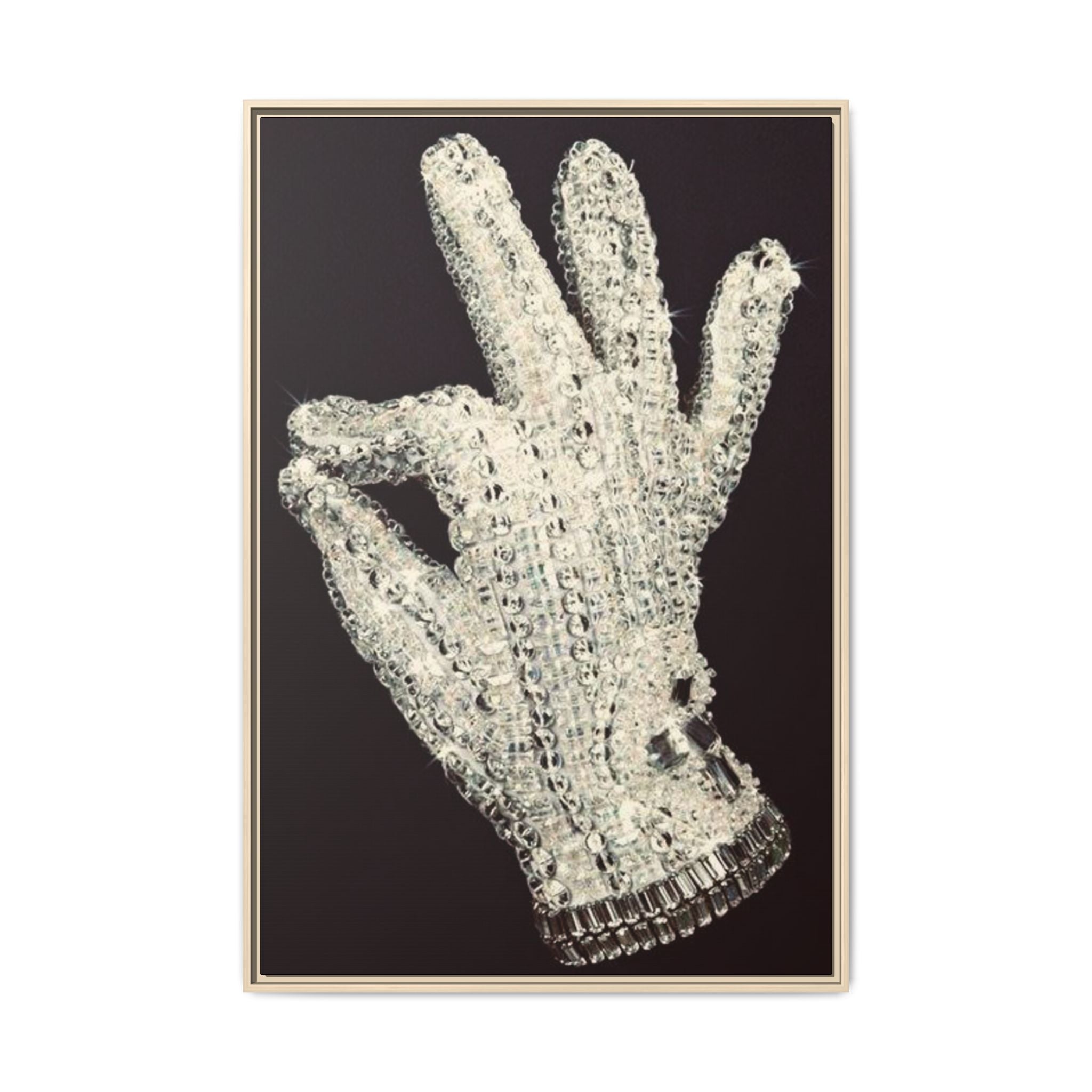 Framed Art - Crystal Glove on Black Matte Canvas