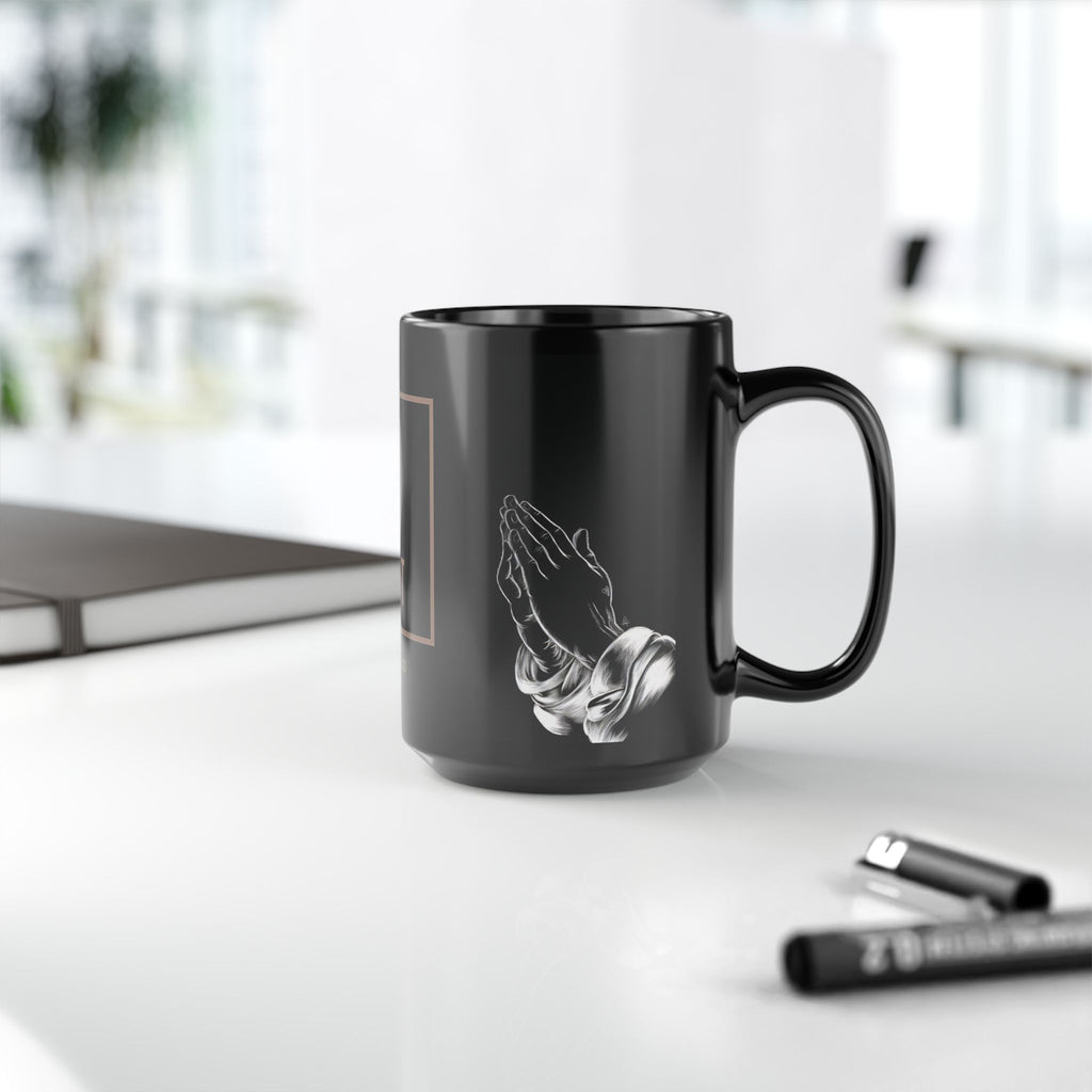 Seek God First Black Mug — Matthew 6:33 Prayer Design (11oz & 15oz)