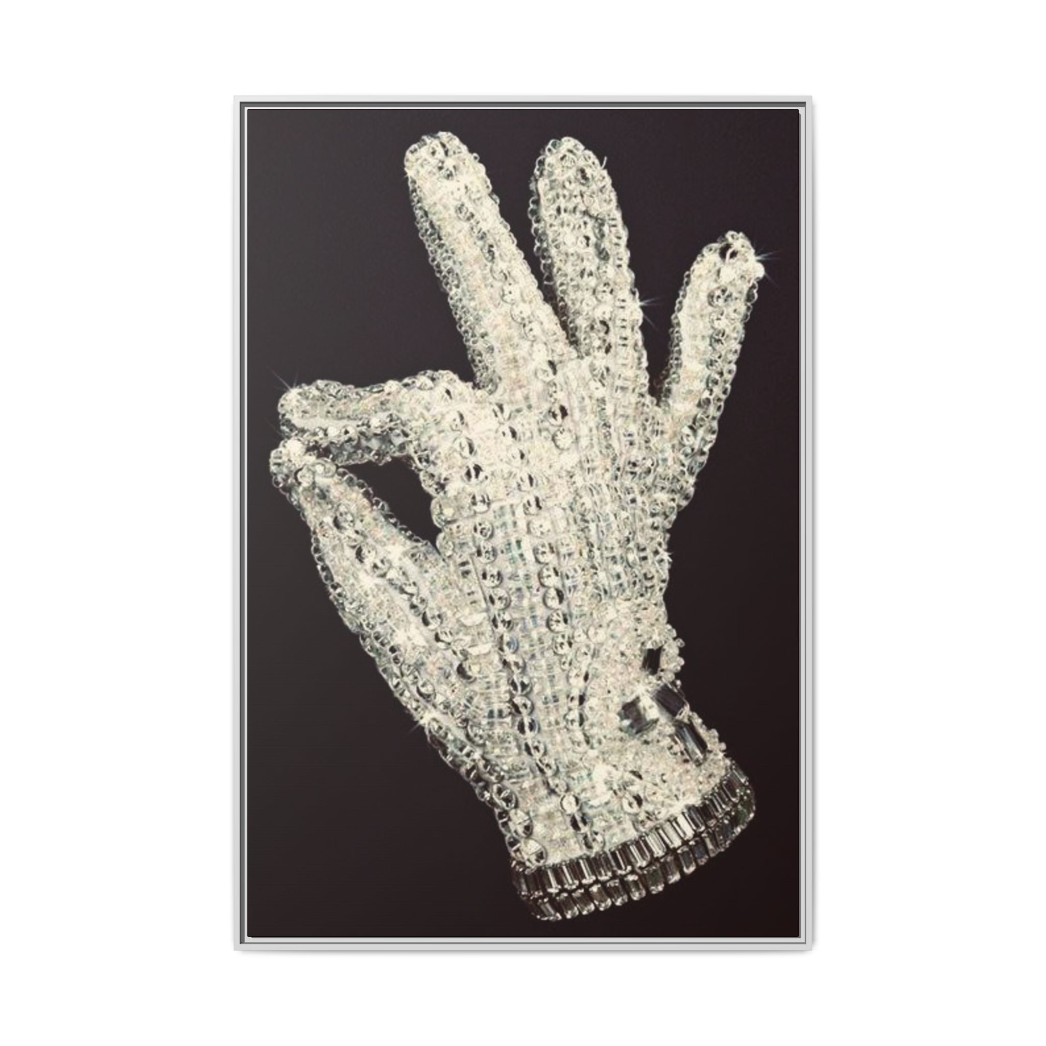 Framed Art - Crystal Glove on Black Matte Canvas