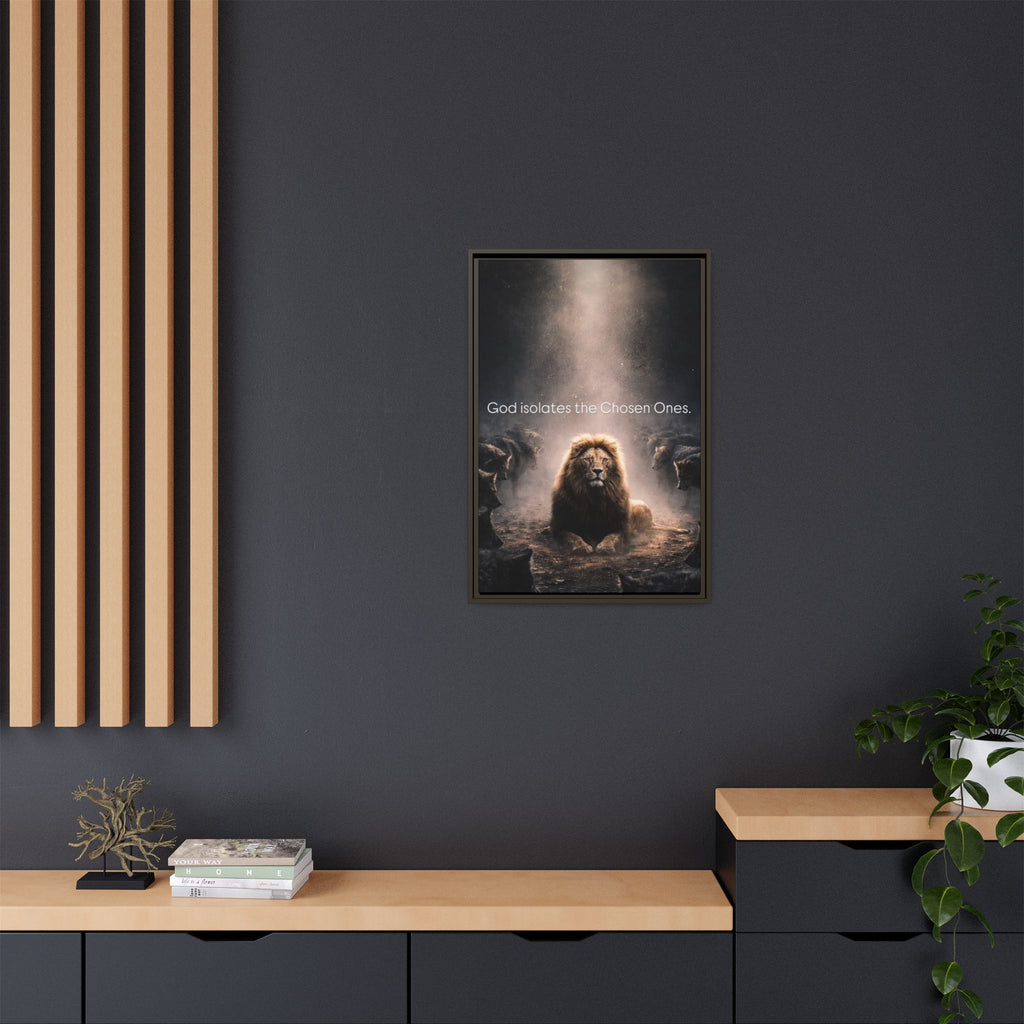 Lion Wall Art - "God Isolate The Chosen Ones" Matte Canvas Framed