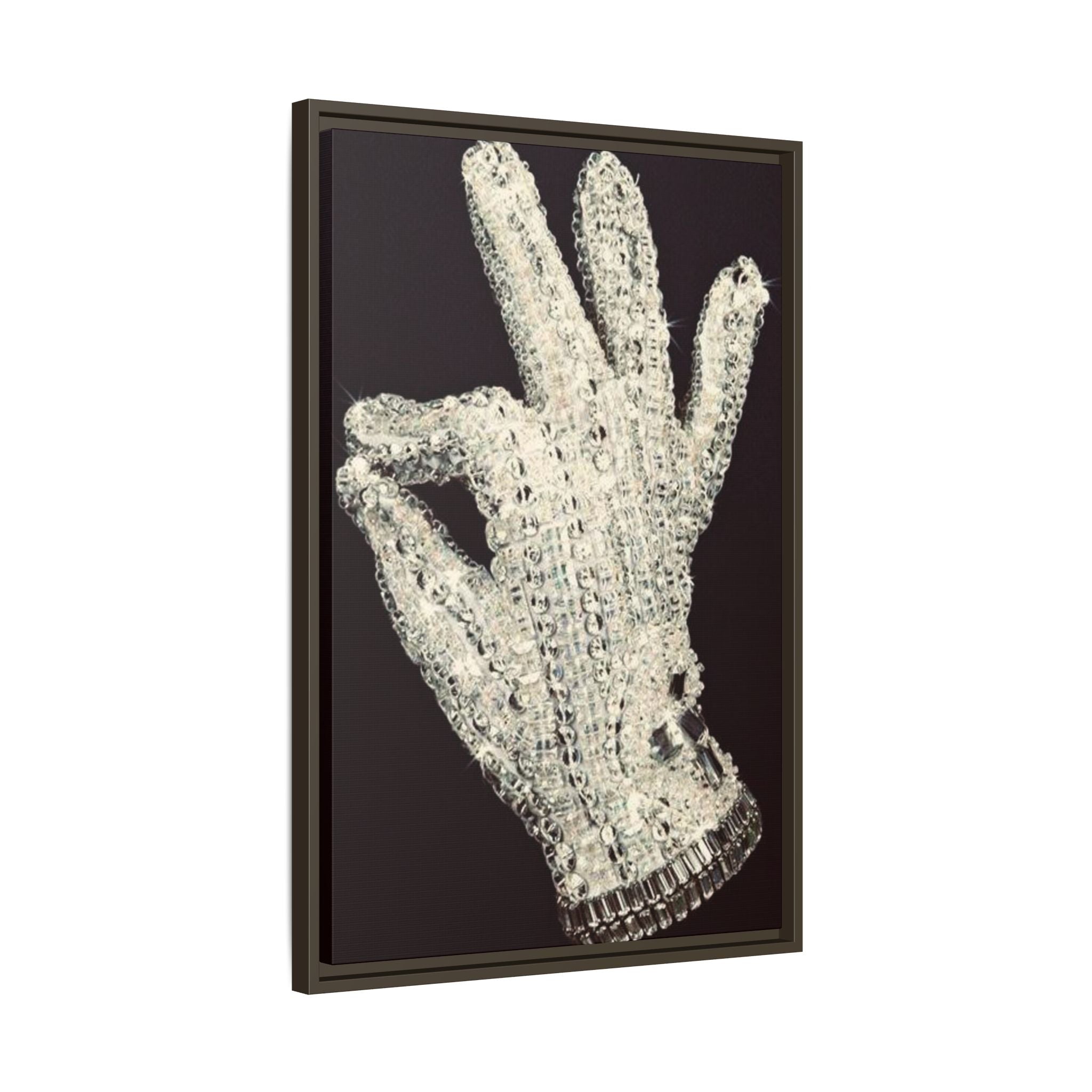 Framed Art - Crystal Glove on Black Matte Canvas