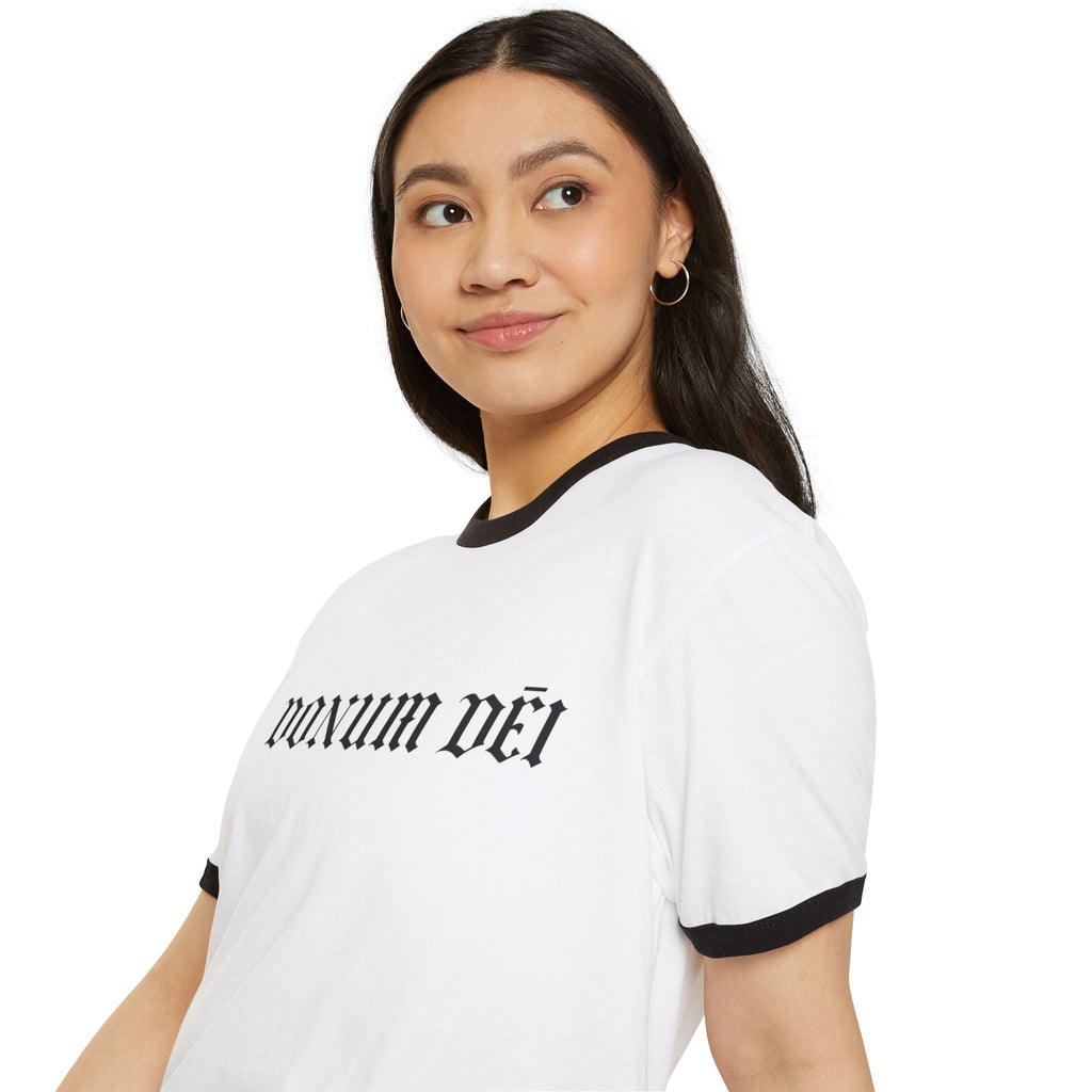 Donum Dei Ringer T-Shirt — Vintage Latin Cotton Tee