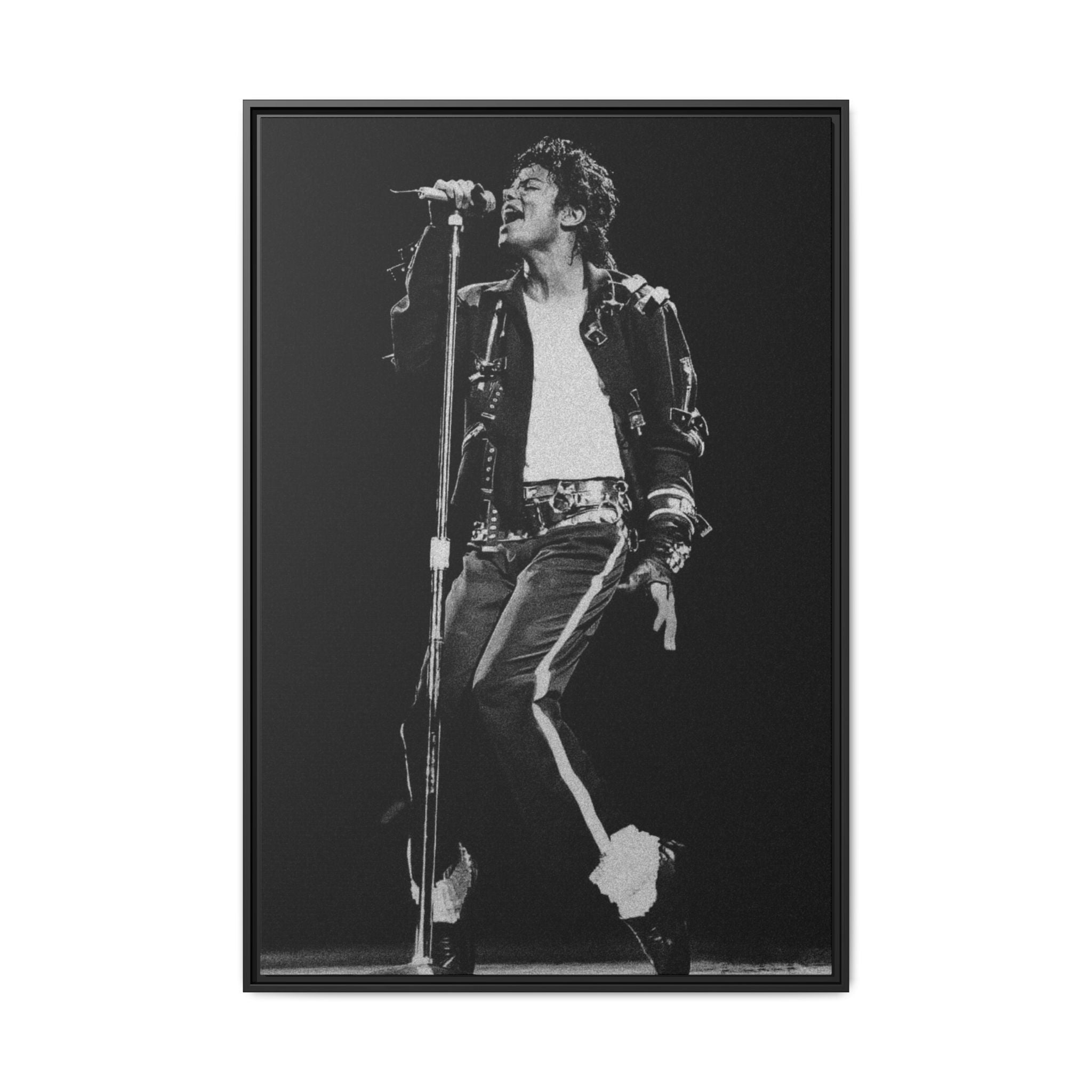 Framed Matte Canvas – Vintage Black & White Stage Performer Print
