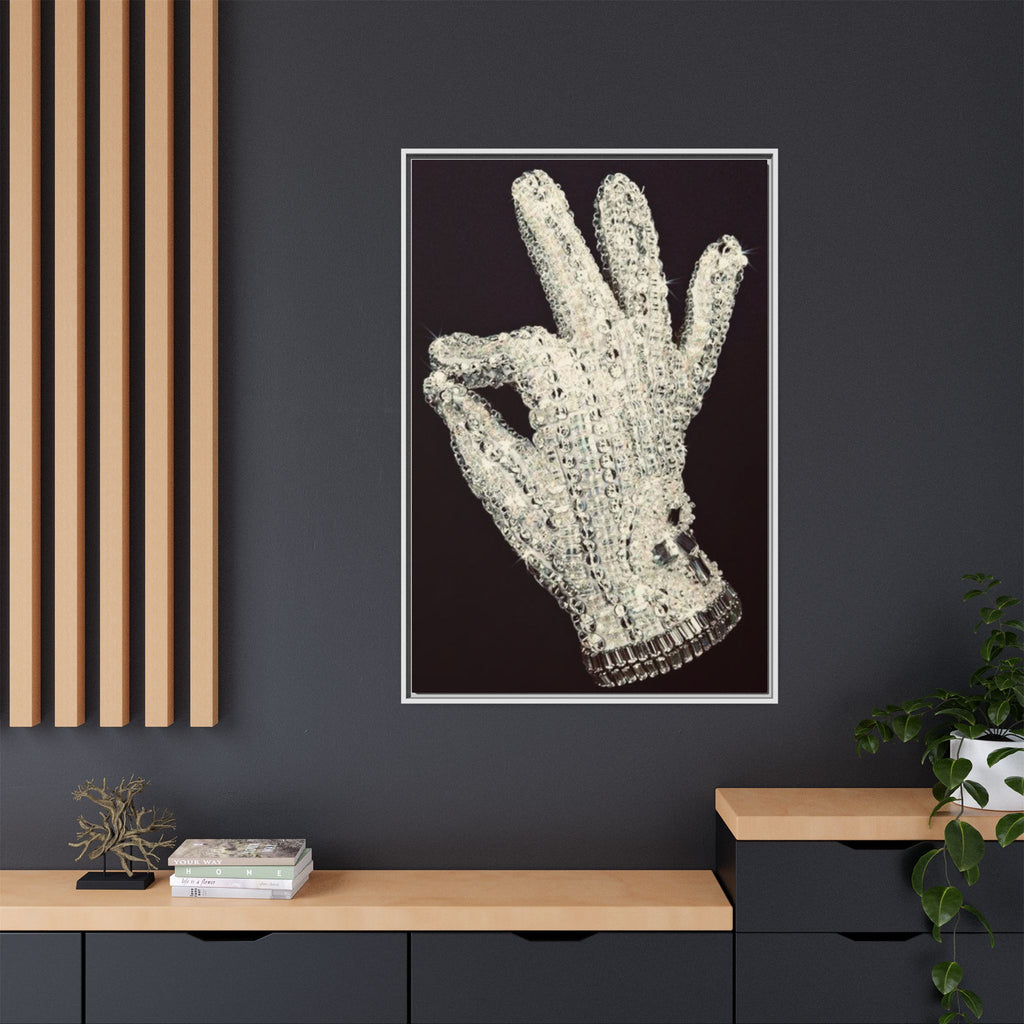 Framed Art - Crystal Glove on Black Matte Canvas
