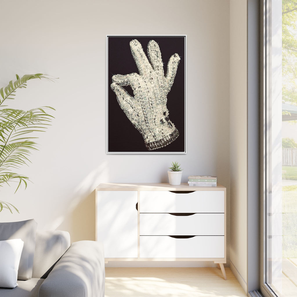 Framed Art - Crystal Glove on Black Matte Canvas