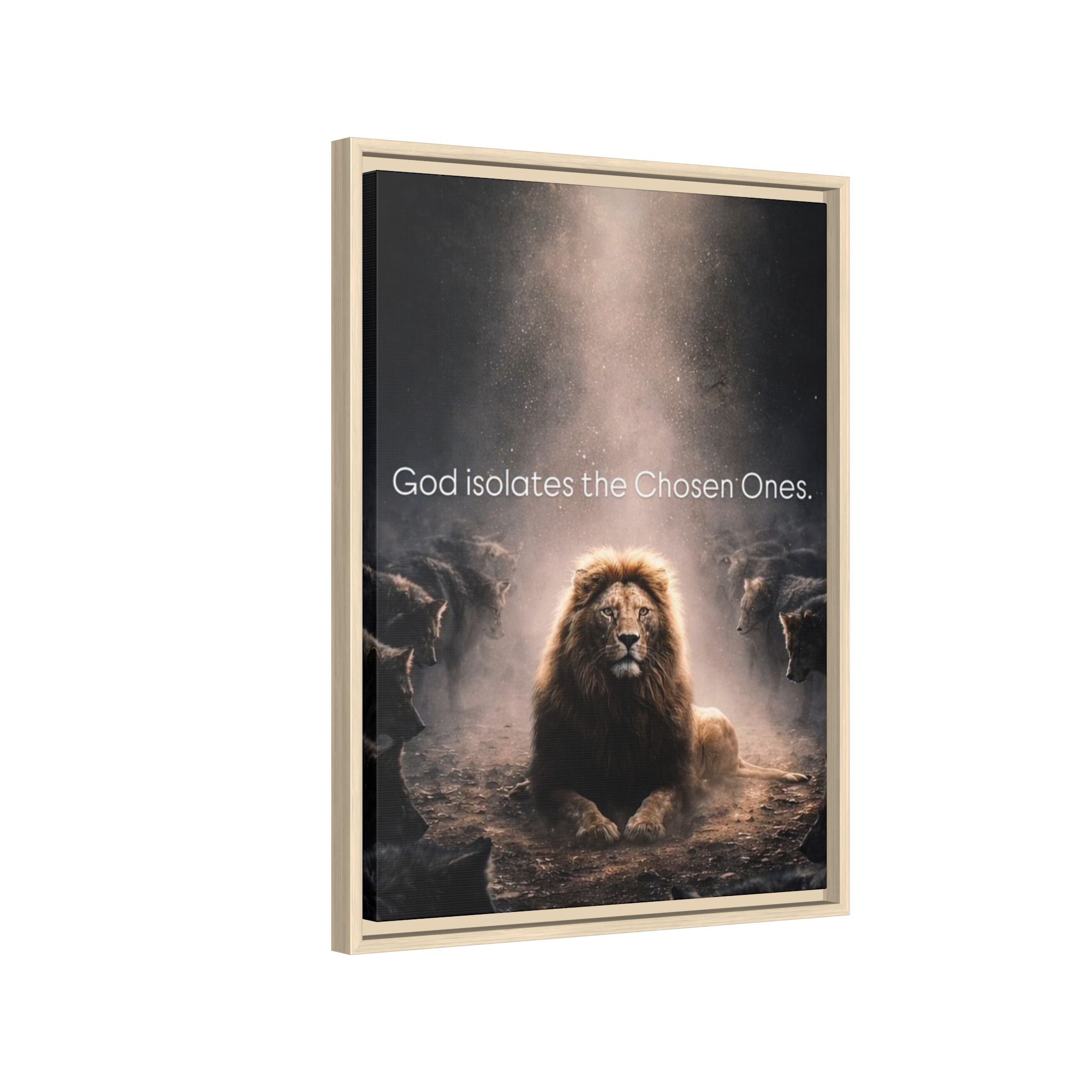 Lion Wall Art - "God Isolate The Chosen Ones" Matte Canvas Framed