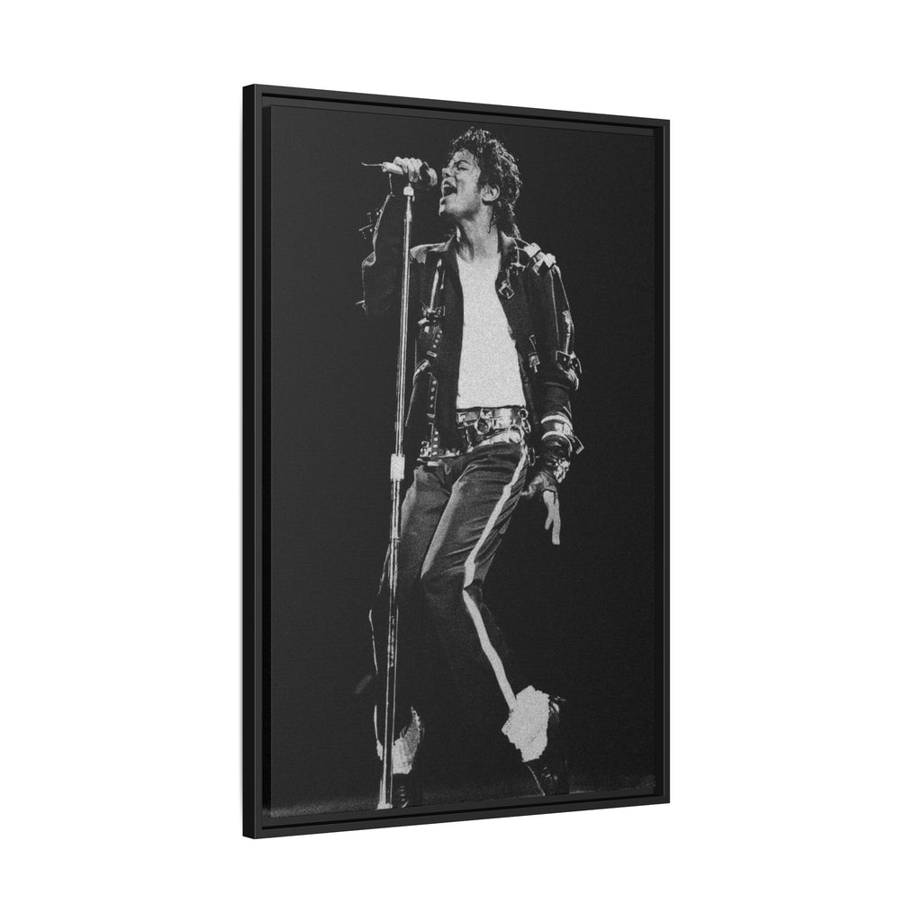 Framed Matte Canvas – Vintage Black & White Stage Performer Print