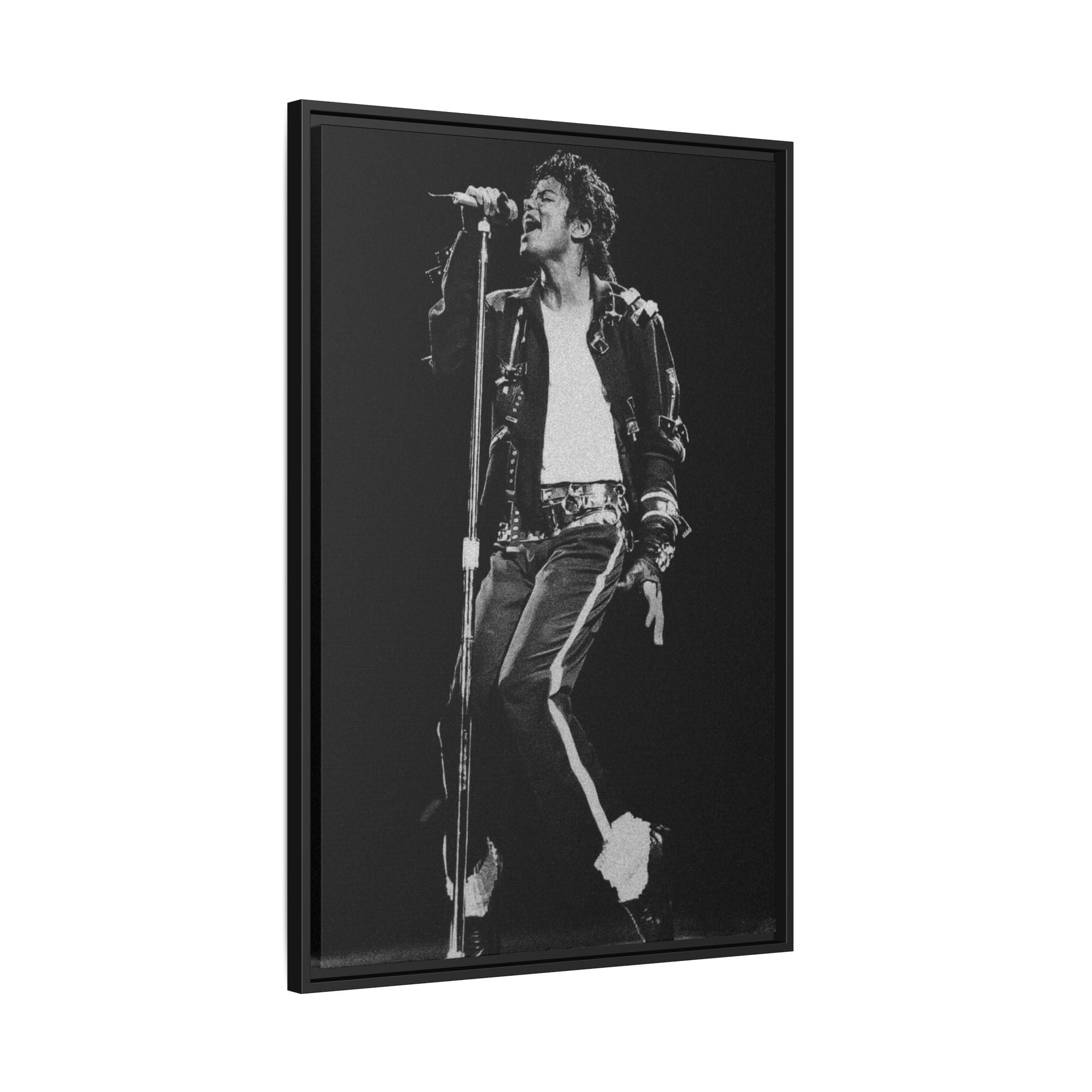 Framed Matte Canvas – Vintage Black & White Stage Performer Print