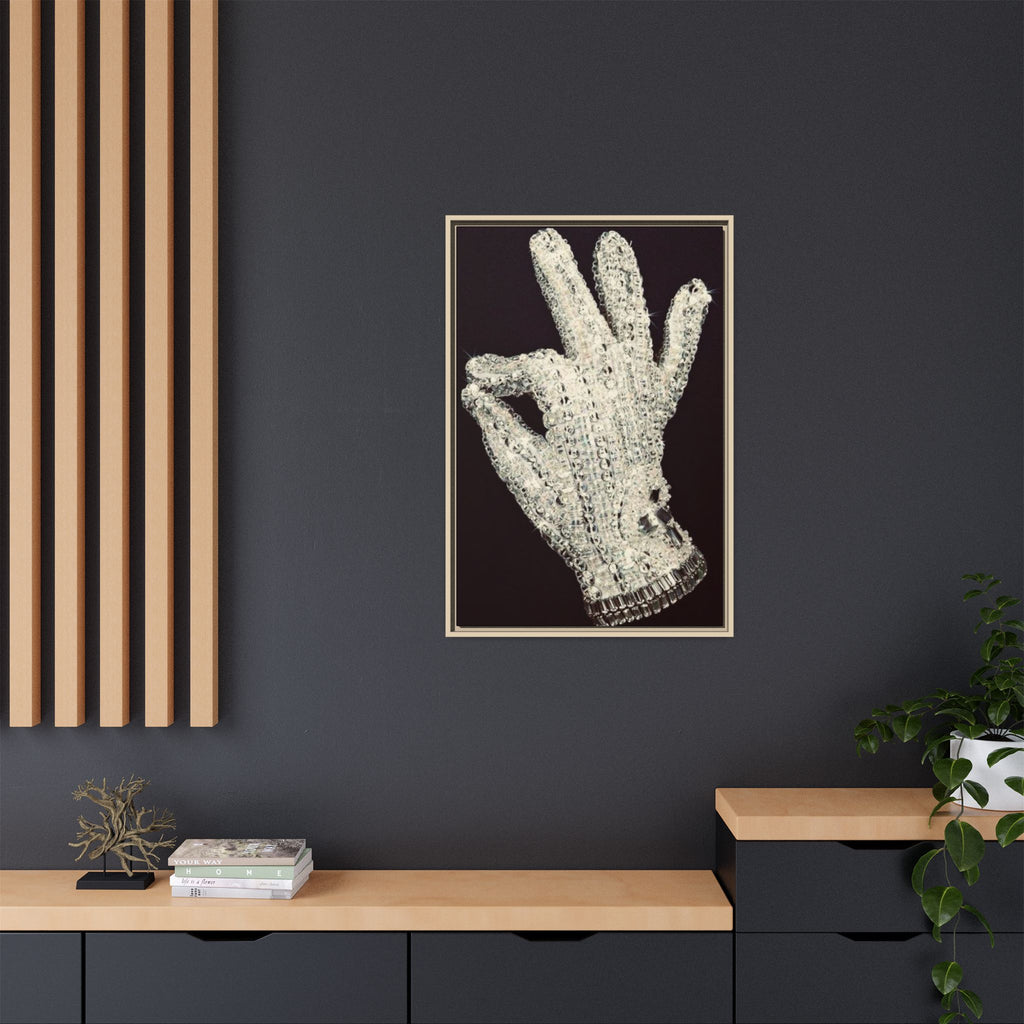 Framed Art - Crystal Glove on Black Matte Canvas