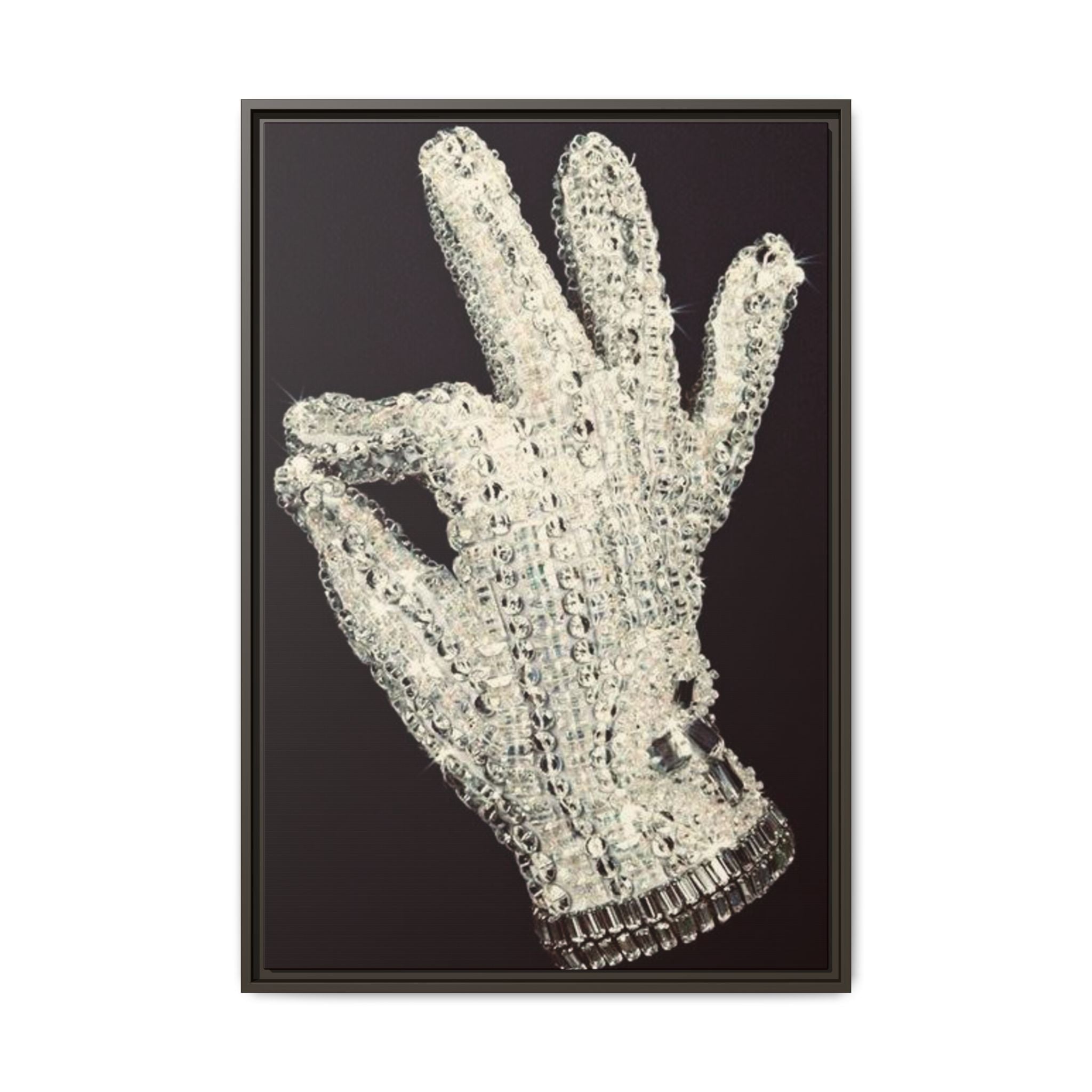 Framed Art - Crystal Glove on Black Matte Canvas