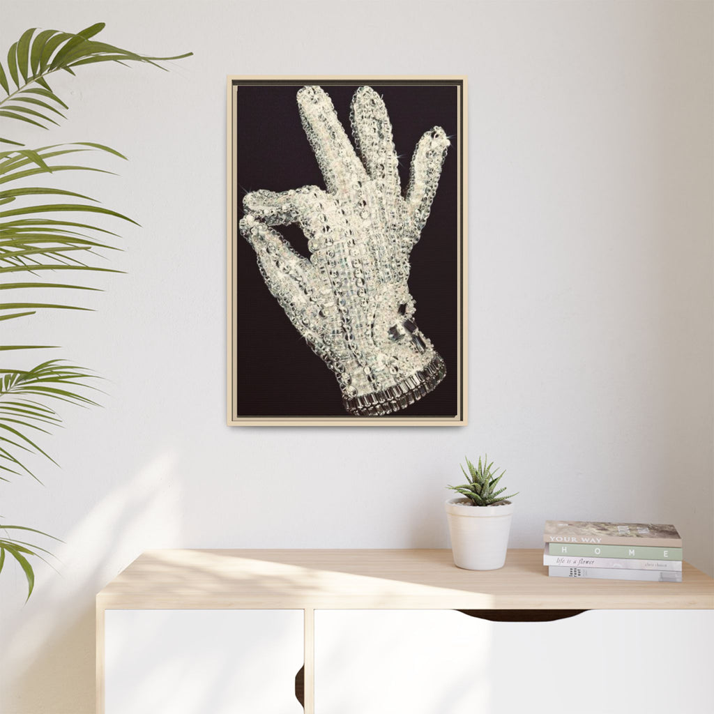 Framed Art - Crystal Glove on Black Matte Canvas