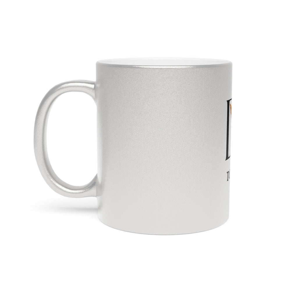 Metallic Ceramic Mug — Donum Dei Angel Design (Silver/Gold)