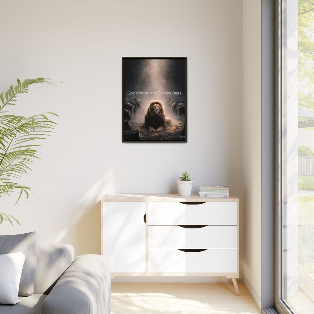 Lion Wall Art - "God Isolate The Chosen Ones" Matte Canvas Framed