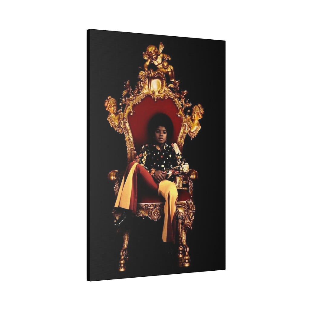 Vintage Pop King on Throne Canvas