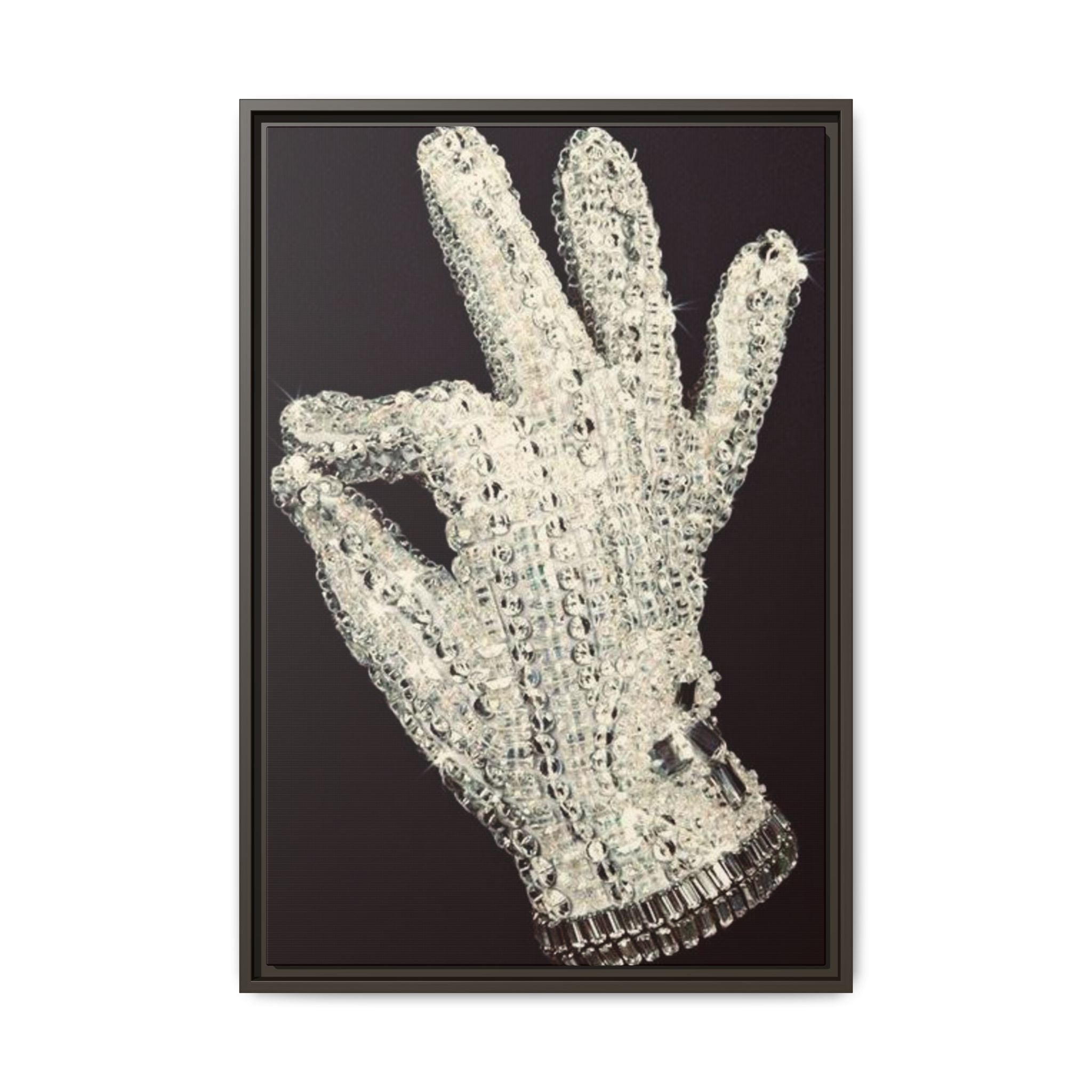 Framed Art - Crystal Glove on Black Matte Canvas