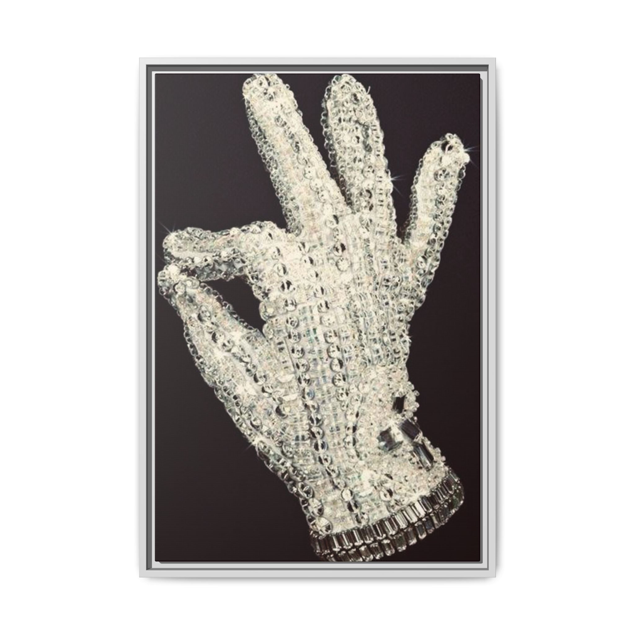 Framed Art - Crystal Glove on Black Matte Canvas
