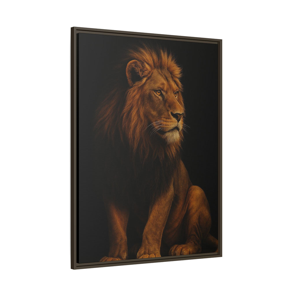 Majestic Lion Framed Canvas Wall Art — Matte Multi-Color