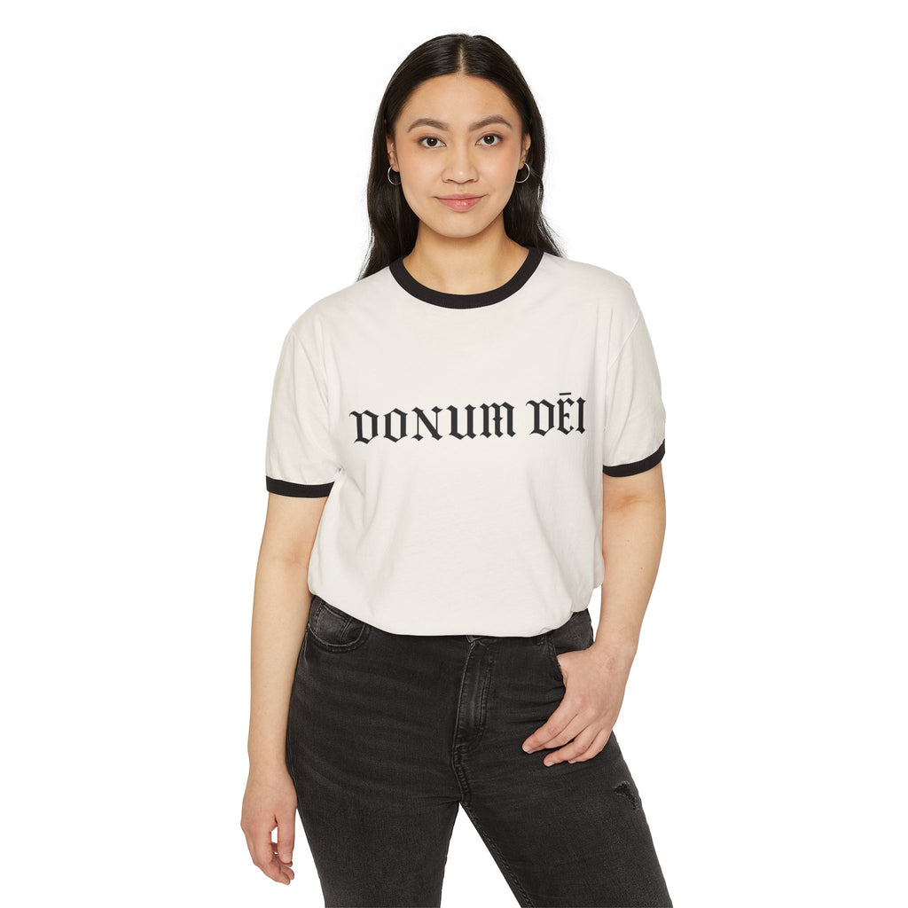 Donum Dei Ringer T-Shirt — Vintage Latin Cotton Tee