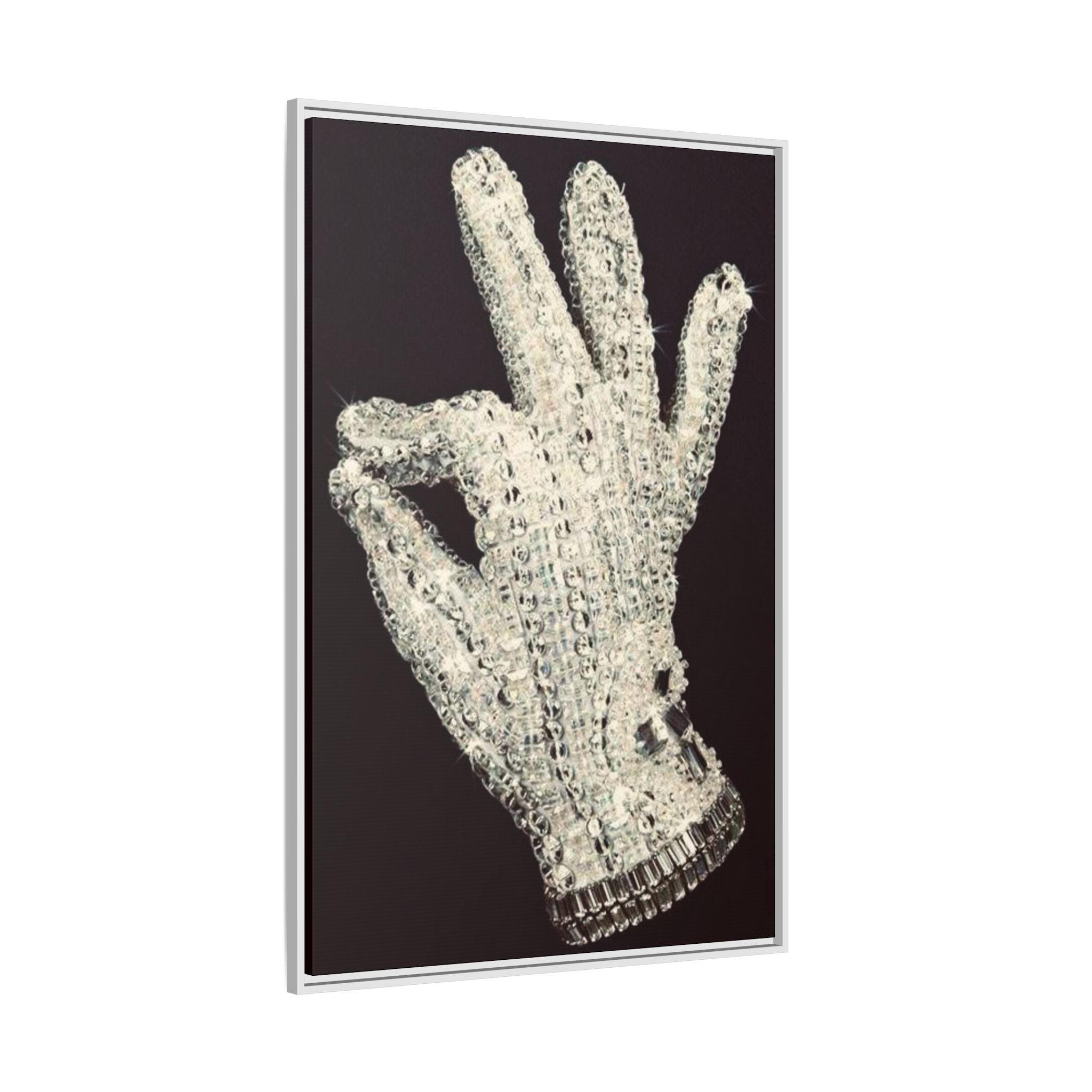 Framed Art - Crystal Glove on Black Matte Canvas