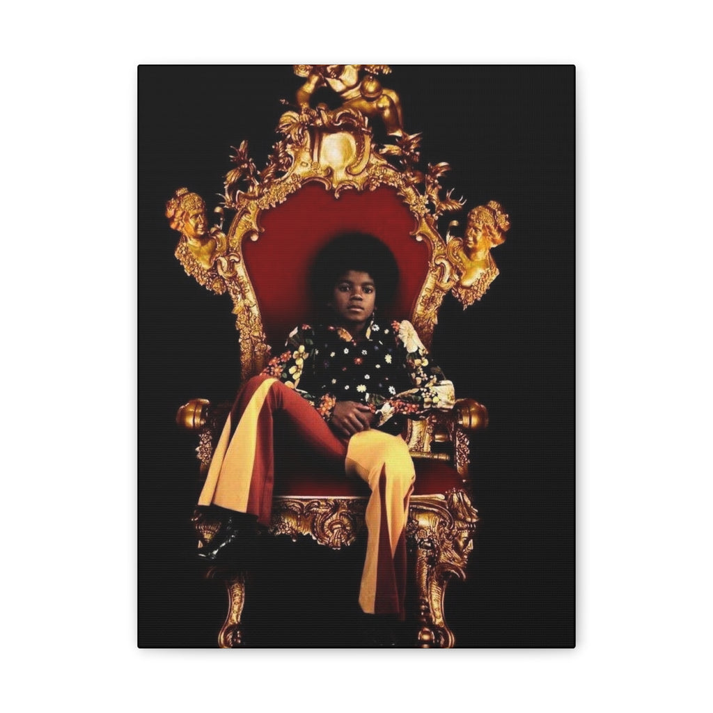 Vintage Pop King on Throne Canvas