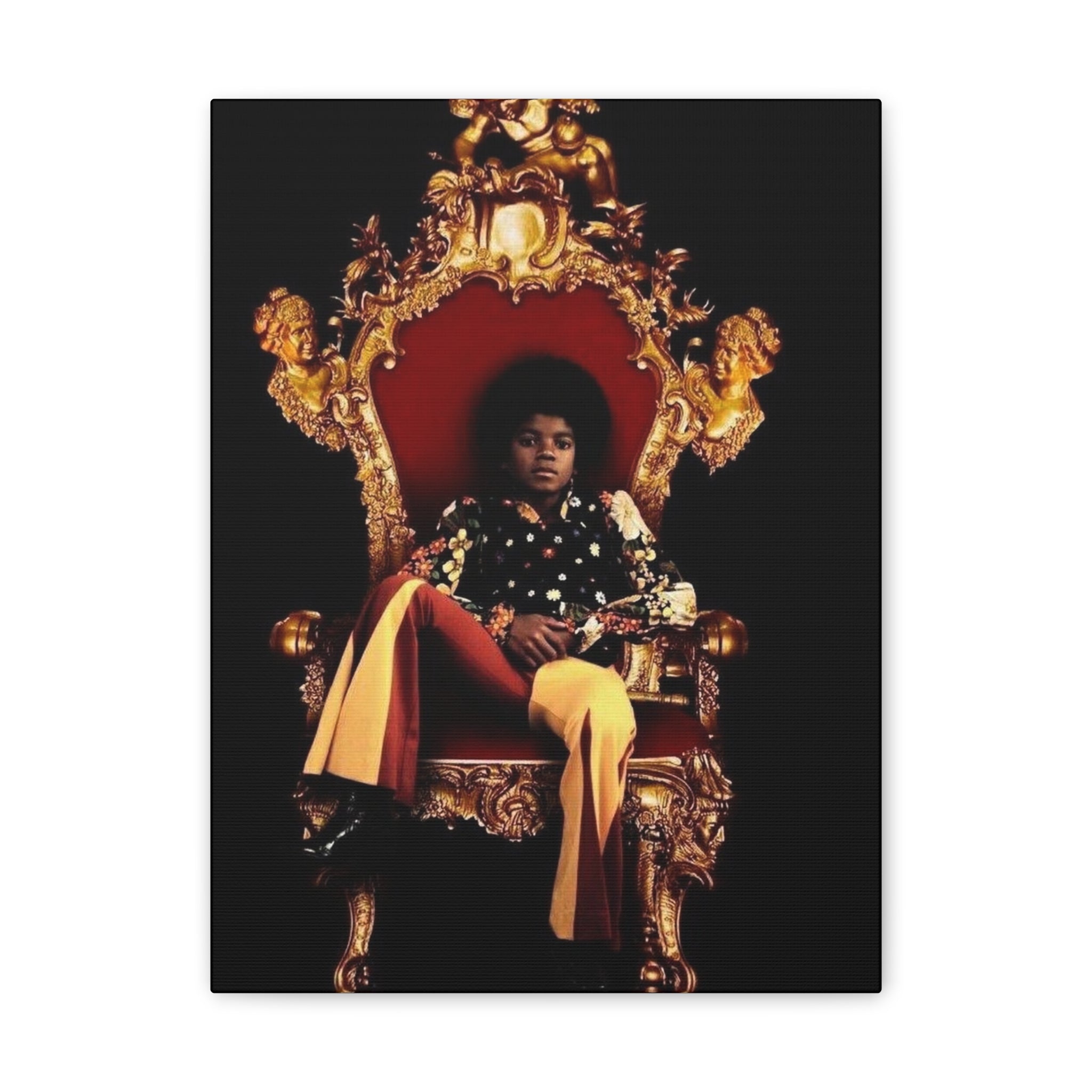 Vintage Pop King on Throne Canvas
