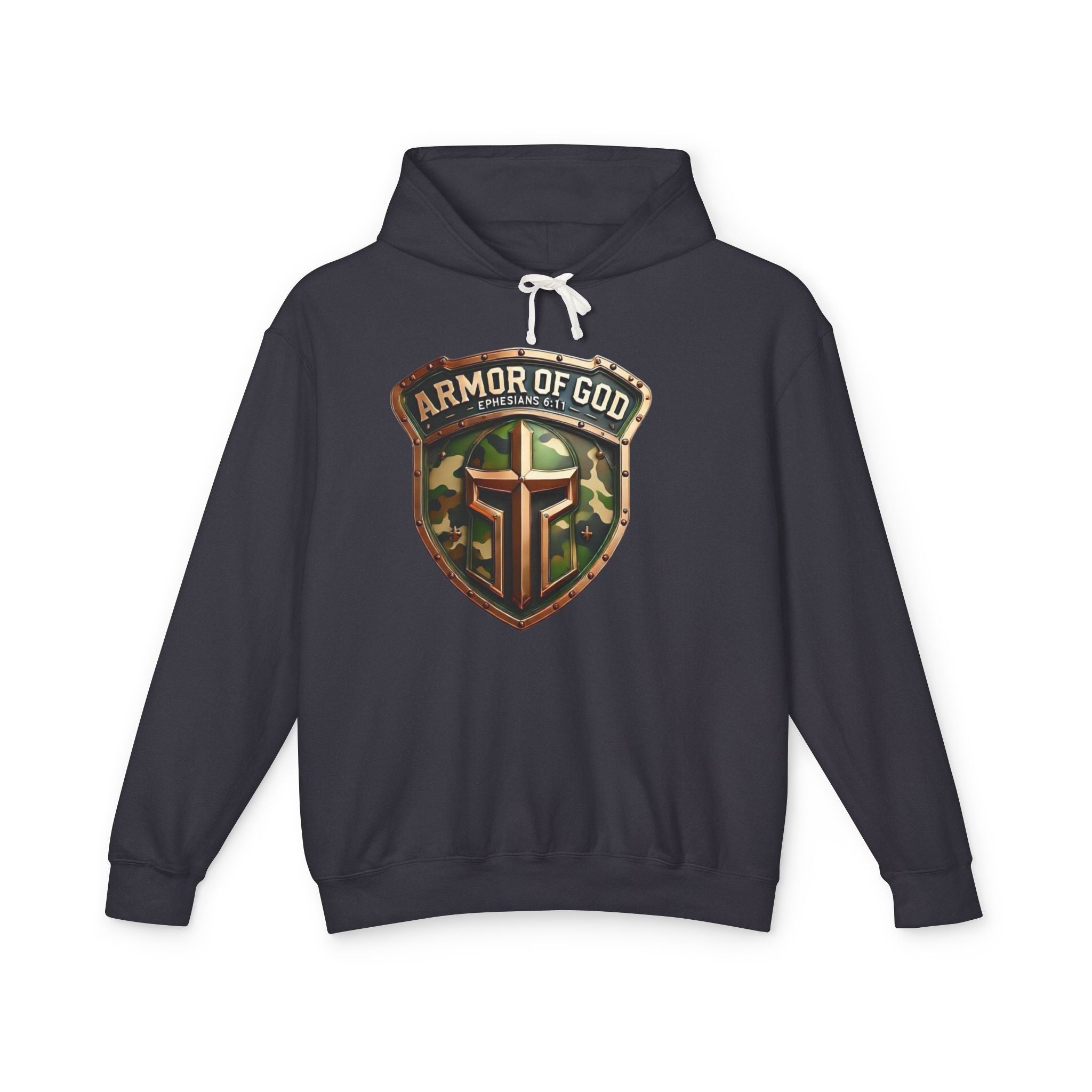 Armor of God Hoodie — Camo Shield Christian Faith Hooded Sweatshirt
