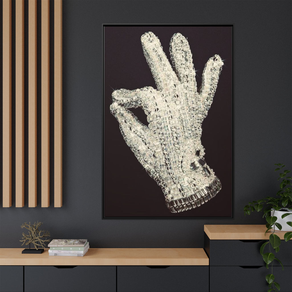 Framed Art - Crystal Glove on Black Matte Canvas