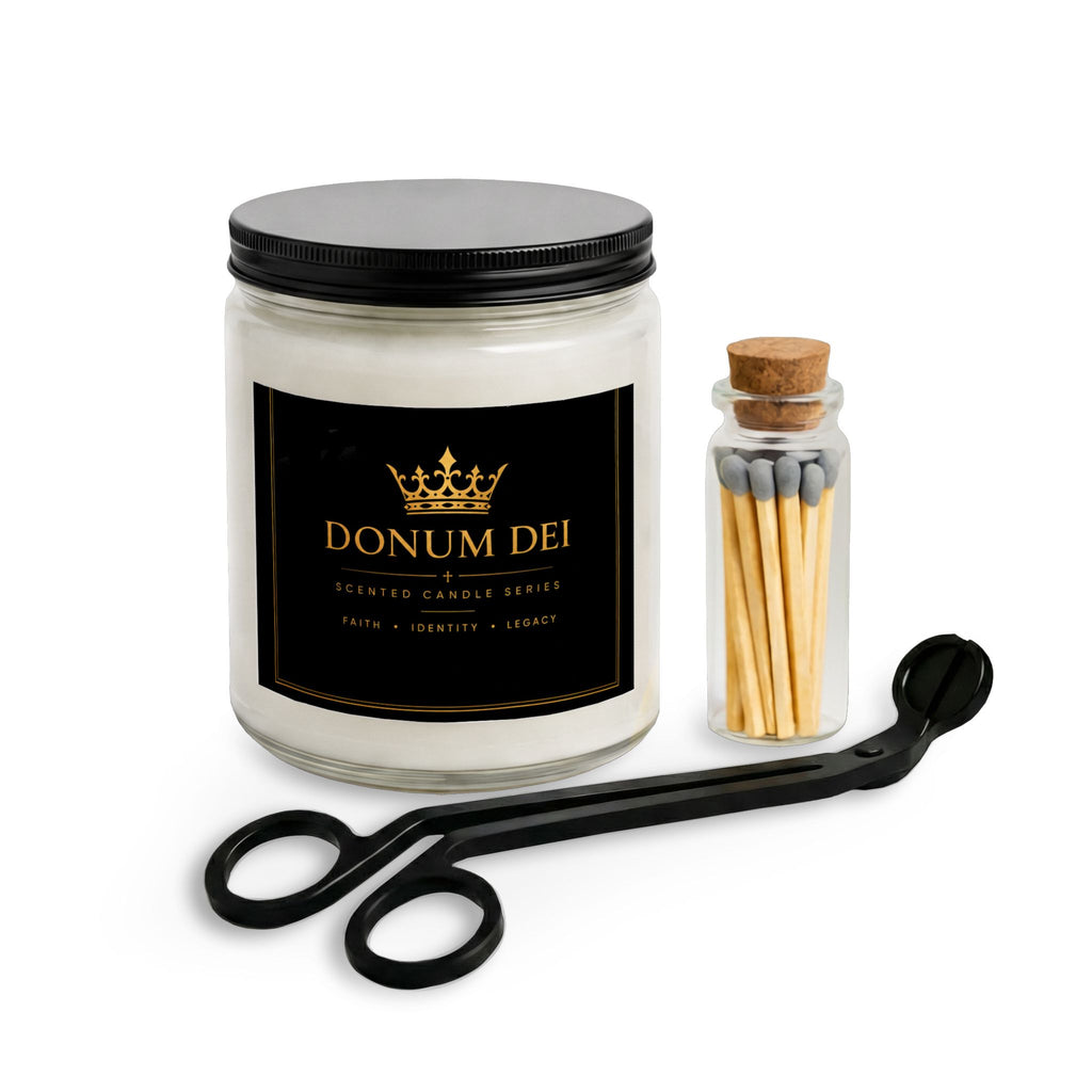 Luxury Donum Dei Candle Gift Set with Matches & Wick Trimmer