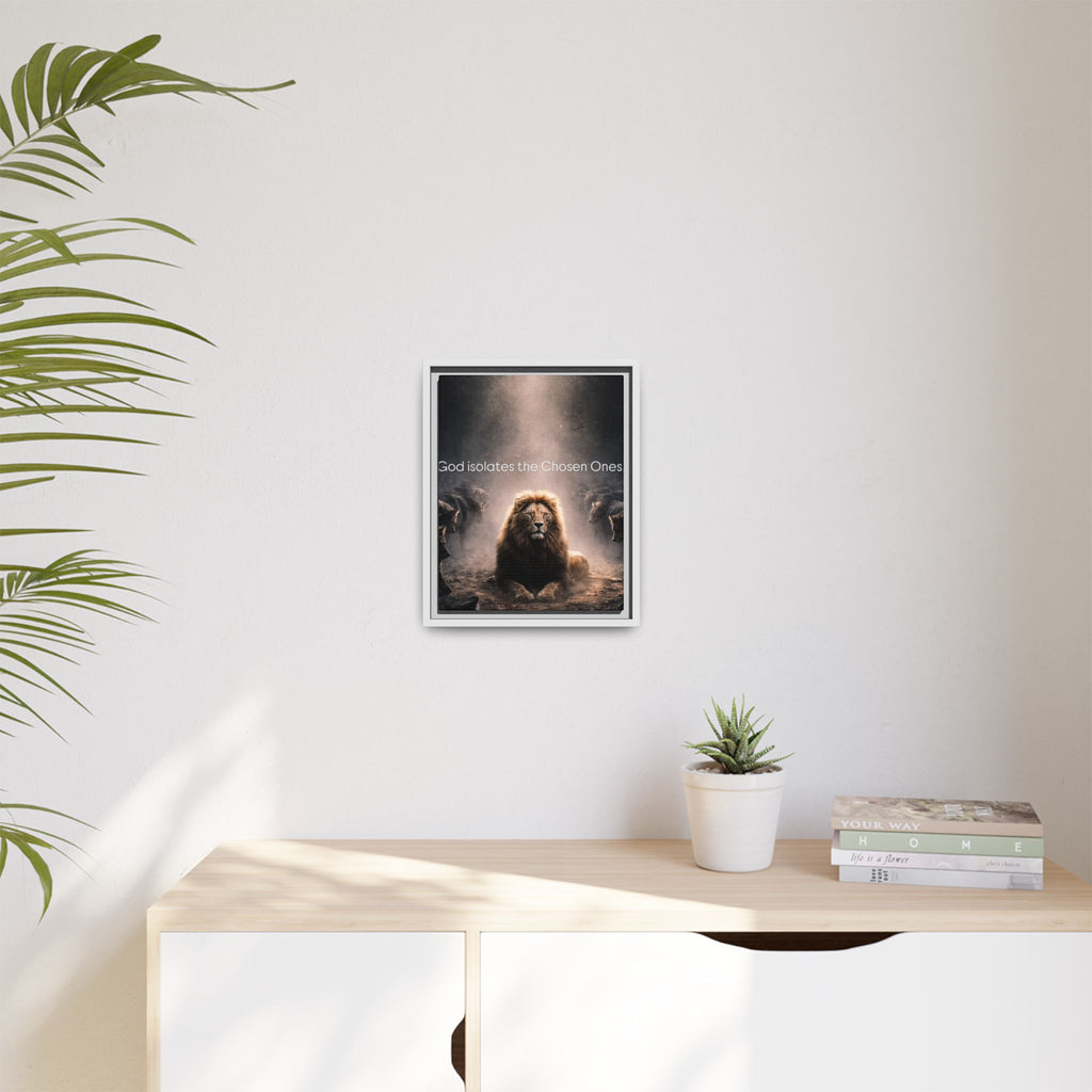 Lion Wall Art - "God Isolate The Chosen Ones" Matte Canvas Framed