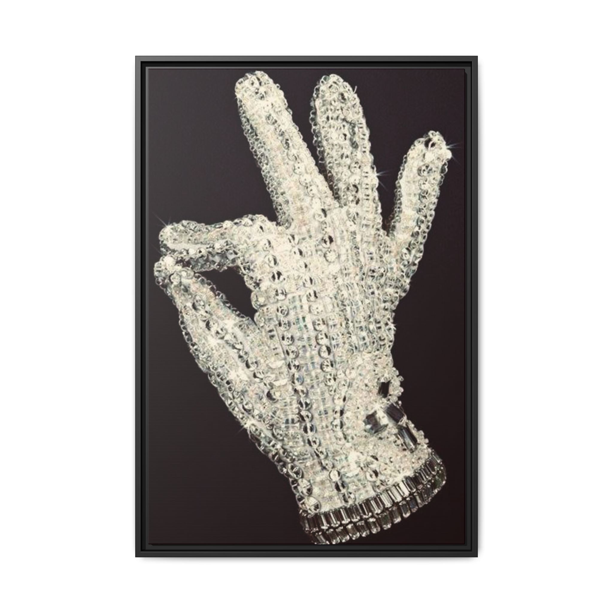 Framed Art - Crystal Glove on Black Matte Canvas