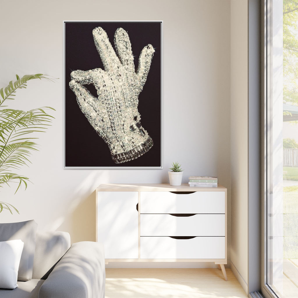 Framed Art - Crystal Glove on Black Matte Canvas