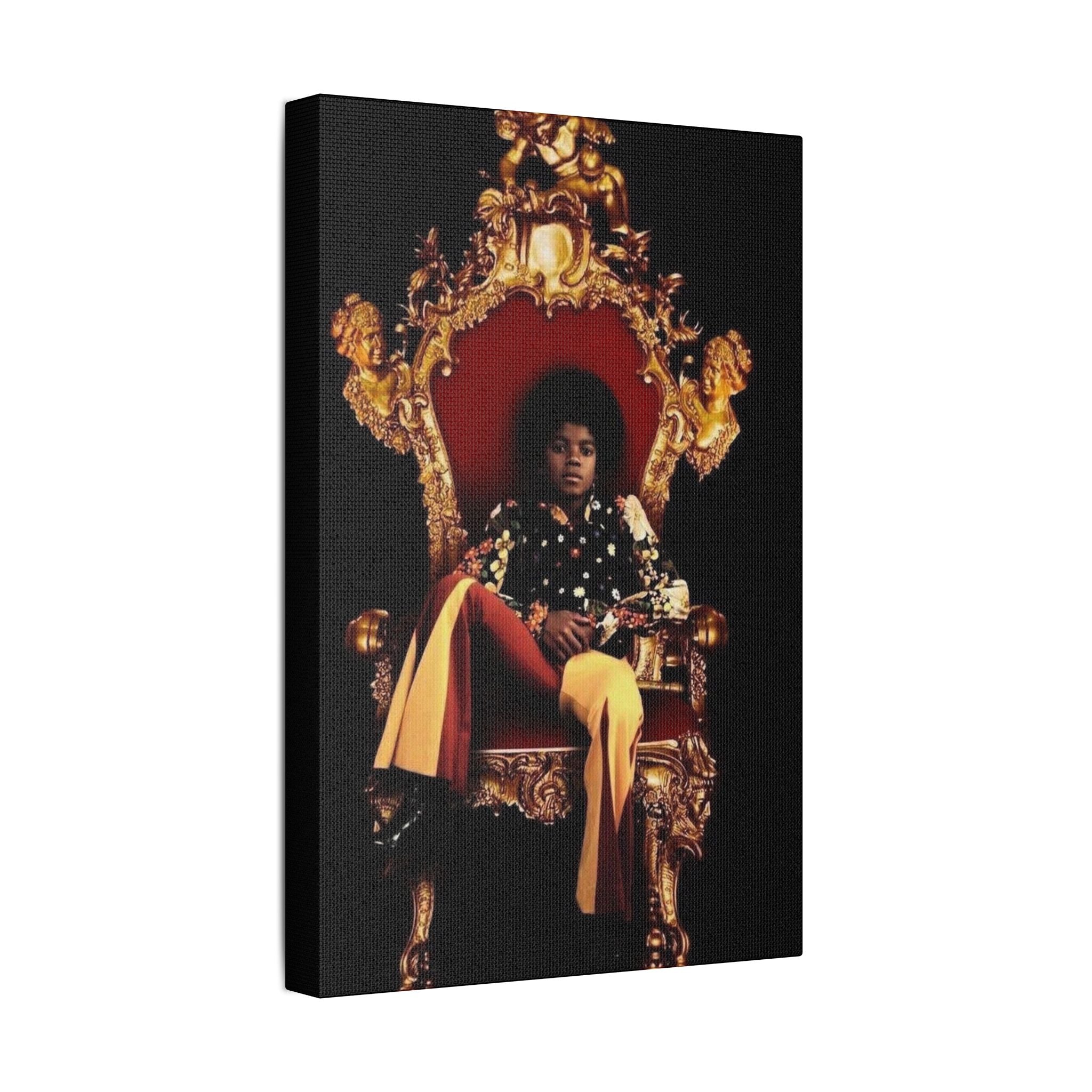 Iconic Pop Star Wall Art — "Greatest Pop Star" Satin Canvas Stretched