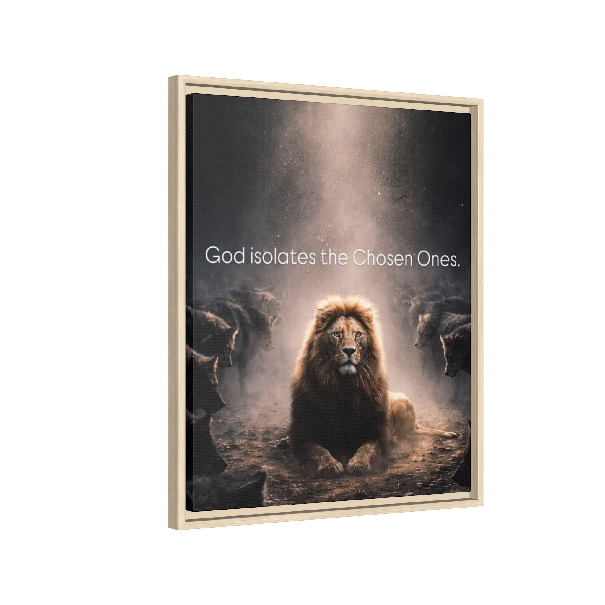 Lion Wall Art - "God Isolate The Chosen Ones" Matte Canvas Framed