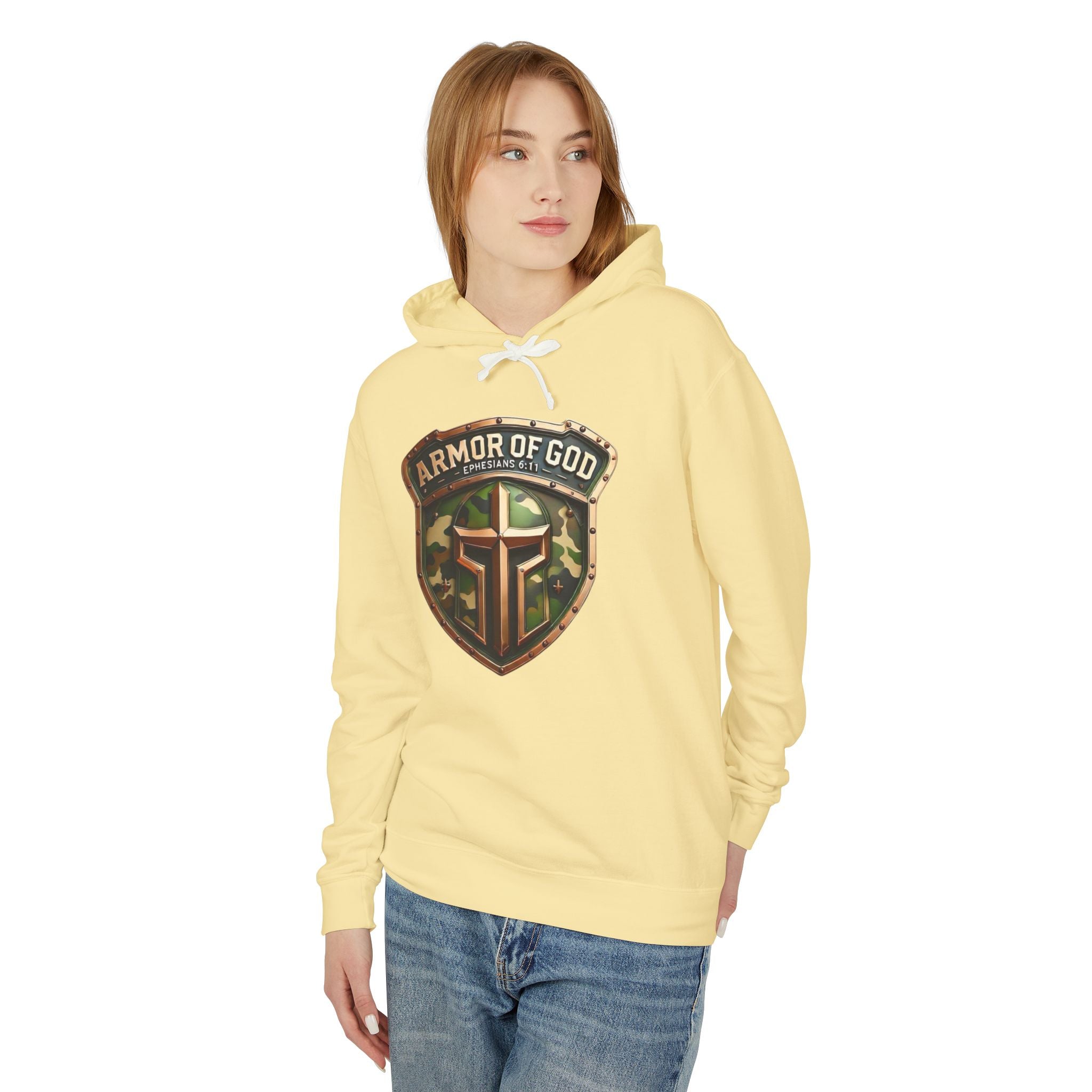 Armor of God Hoodie — Camo Shield Christian Faith Hooded Sweatshirt