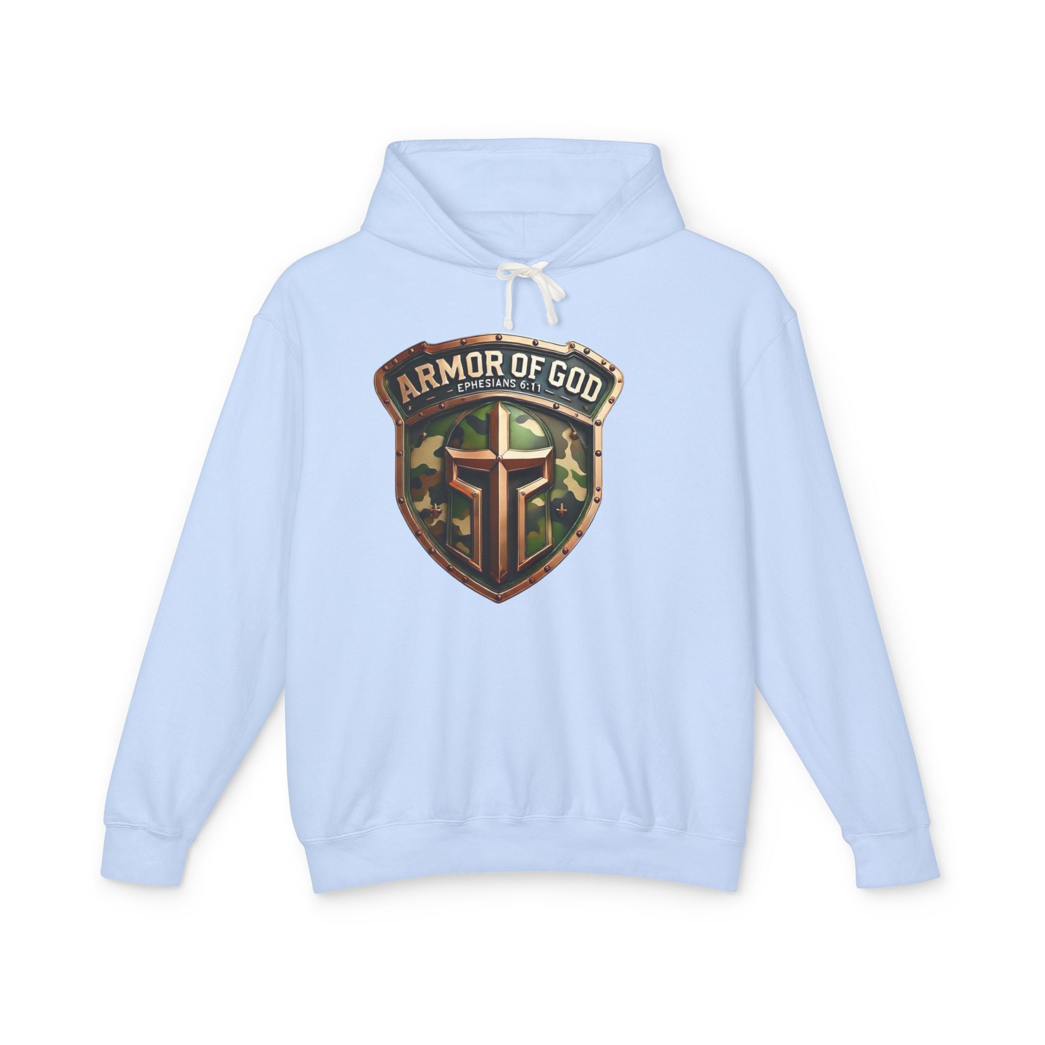 Armor of God Hoodie — Camo Shield Christian Faith Hooded Sweatshirt