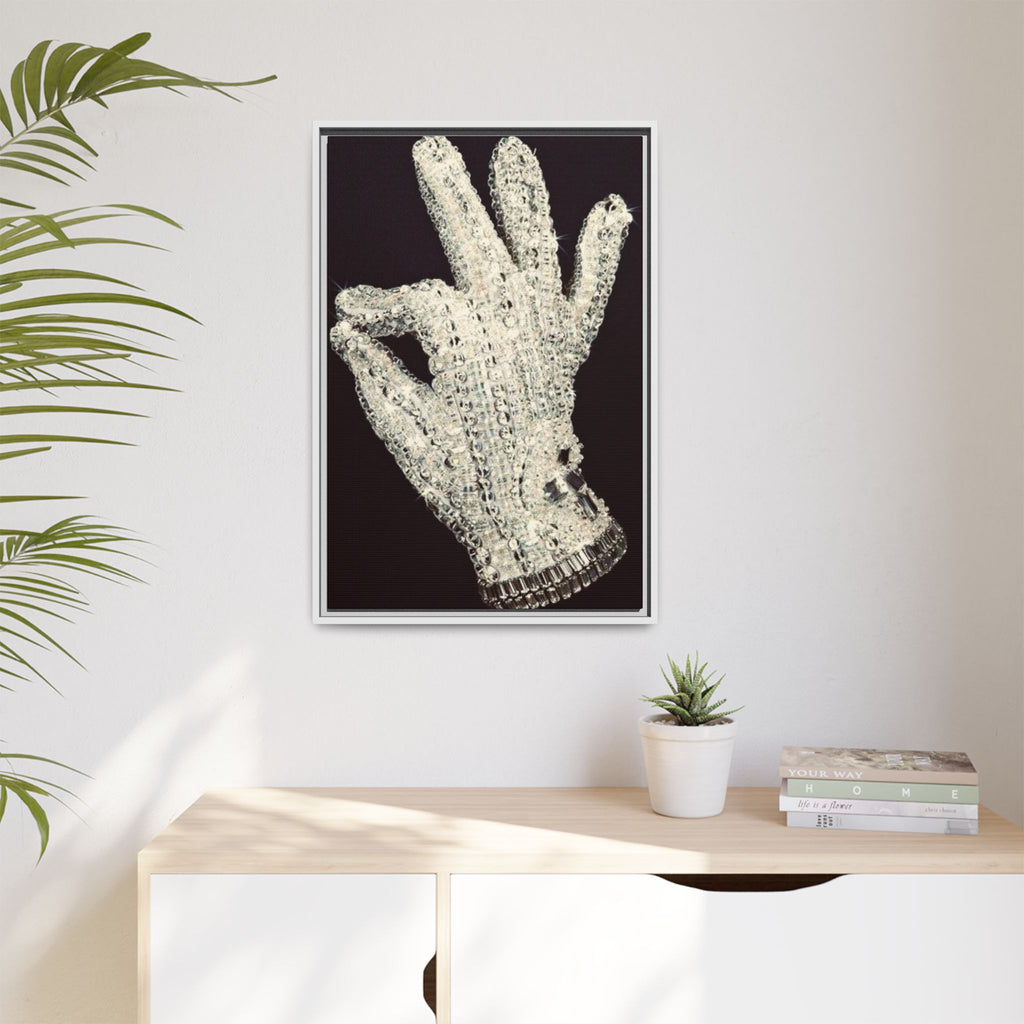 Framed Art - Crystal Glove on Black Matte Canvas