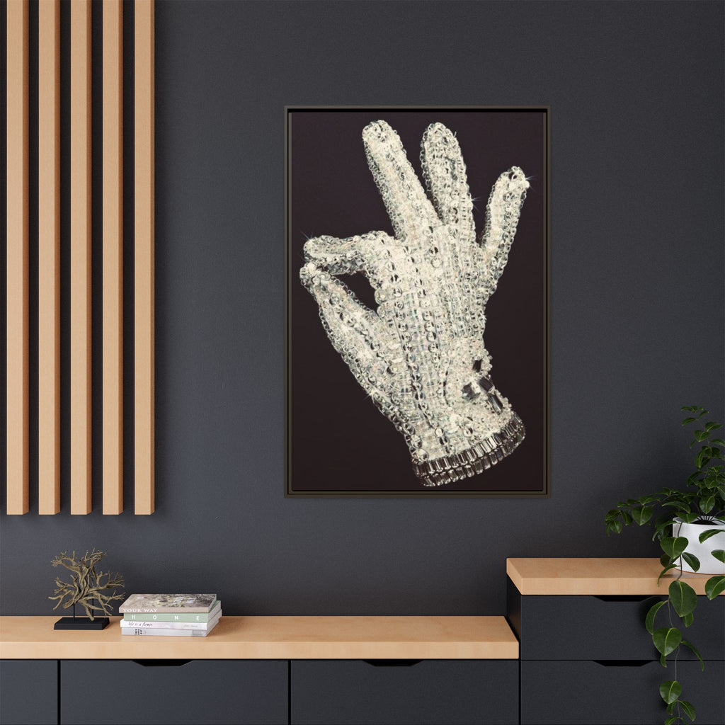 Framed Art - Crystal Glove on Black Matte Canvas