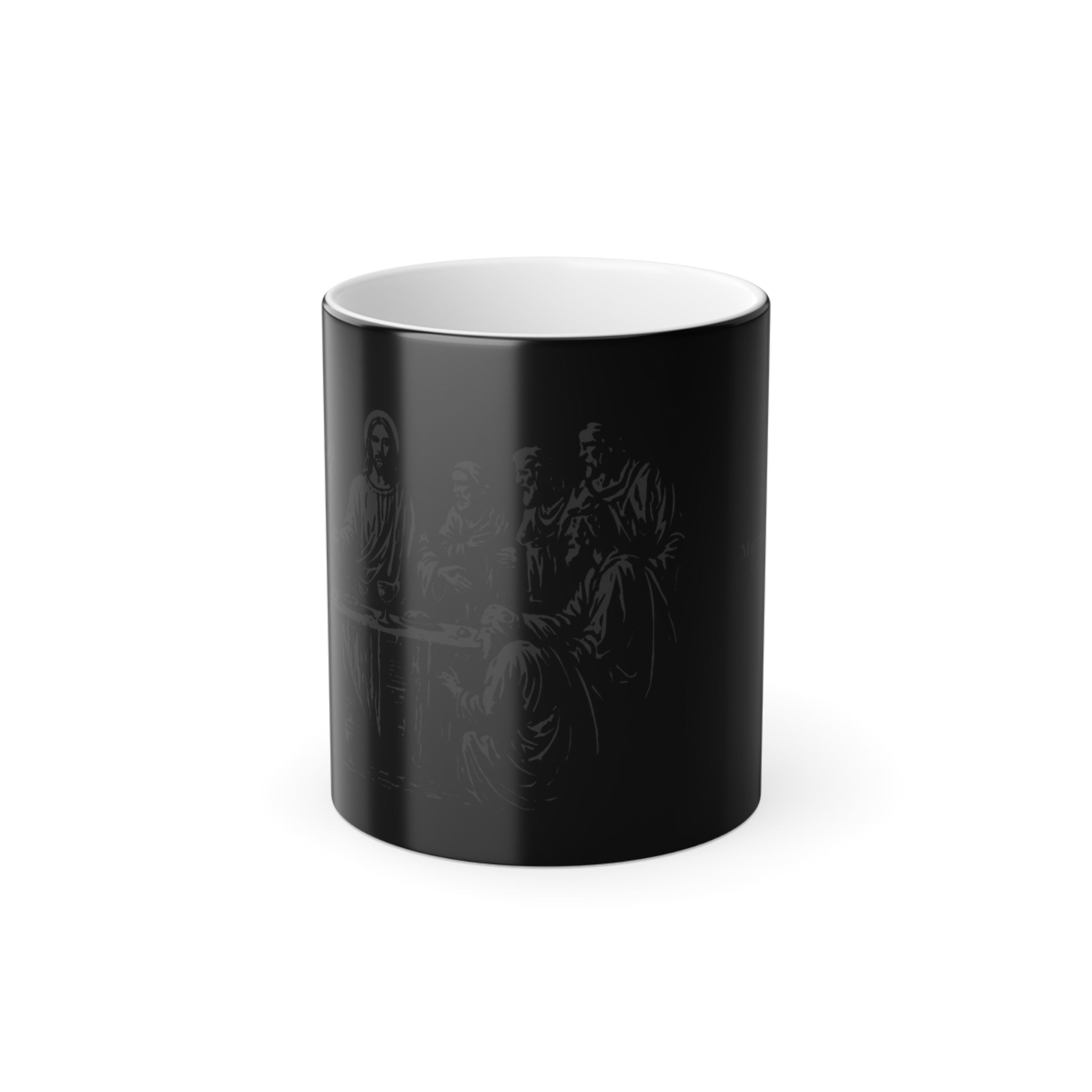 Color Morphing Mug — Mattew 1:23 'Dedicated to the Creator, Inspired by His Gifted Souls' — 11oz Morning Affirmation Mug