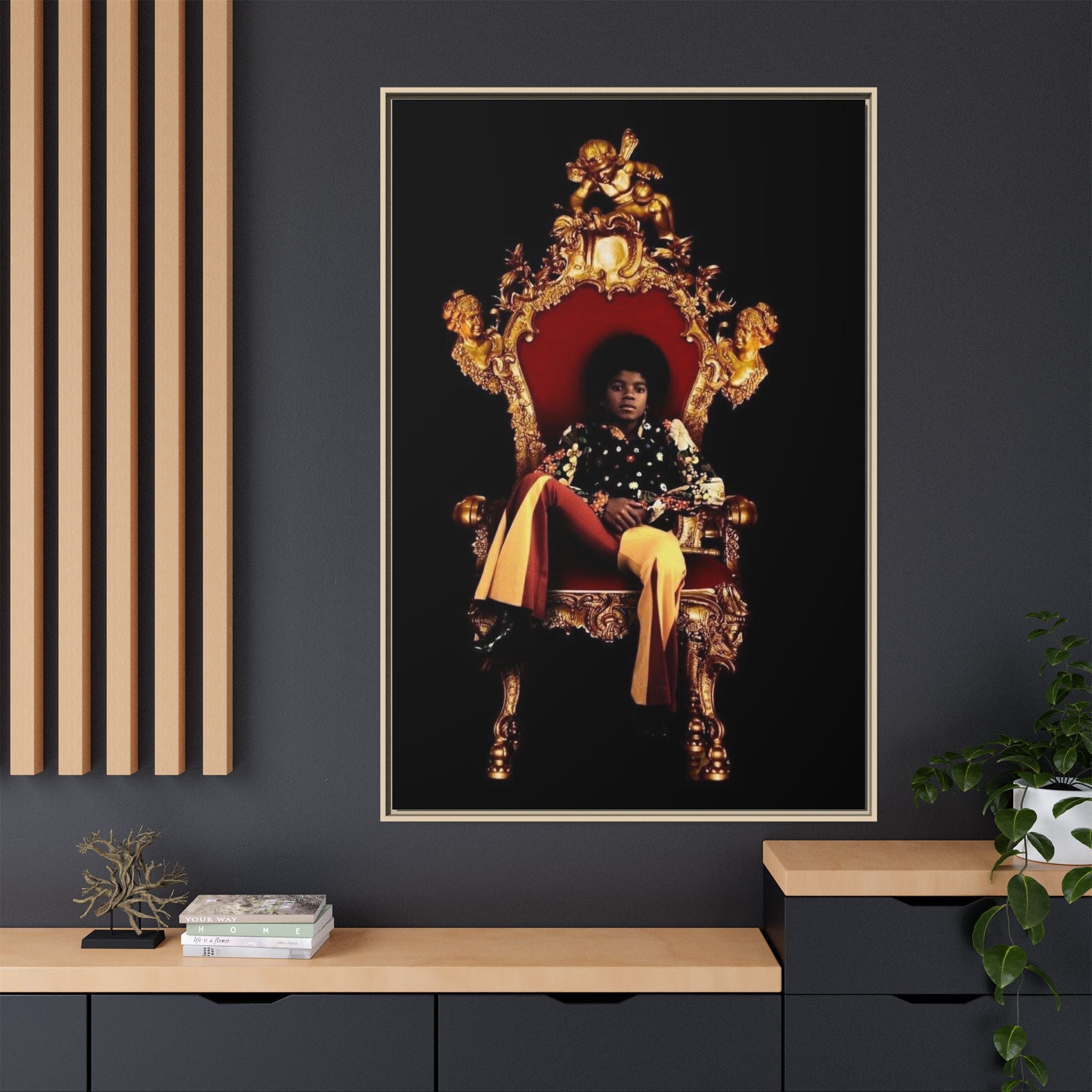 Pop Star Tribute Canvas Art — Matte Framed Wall Decor