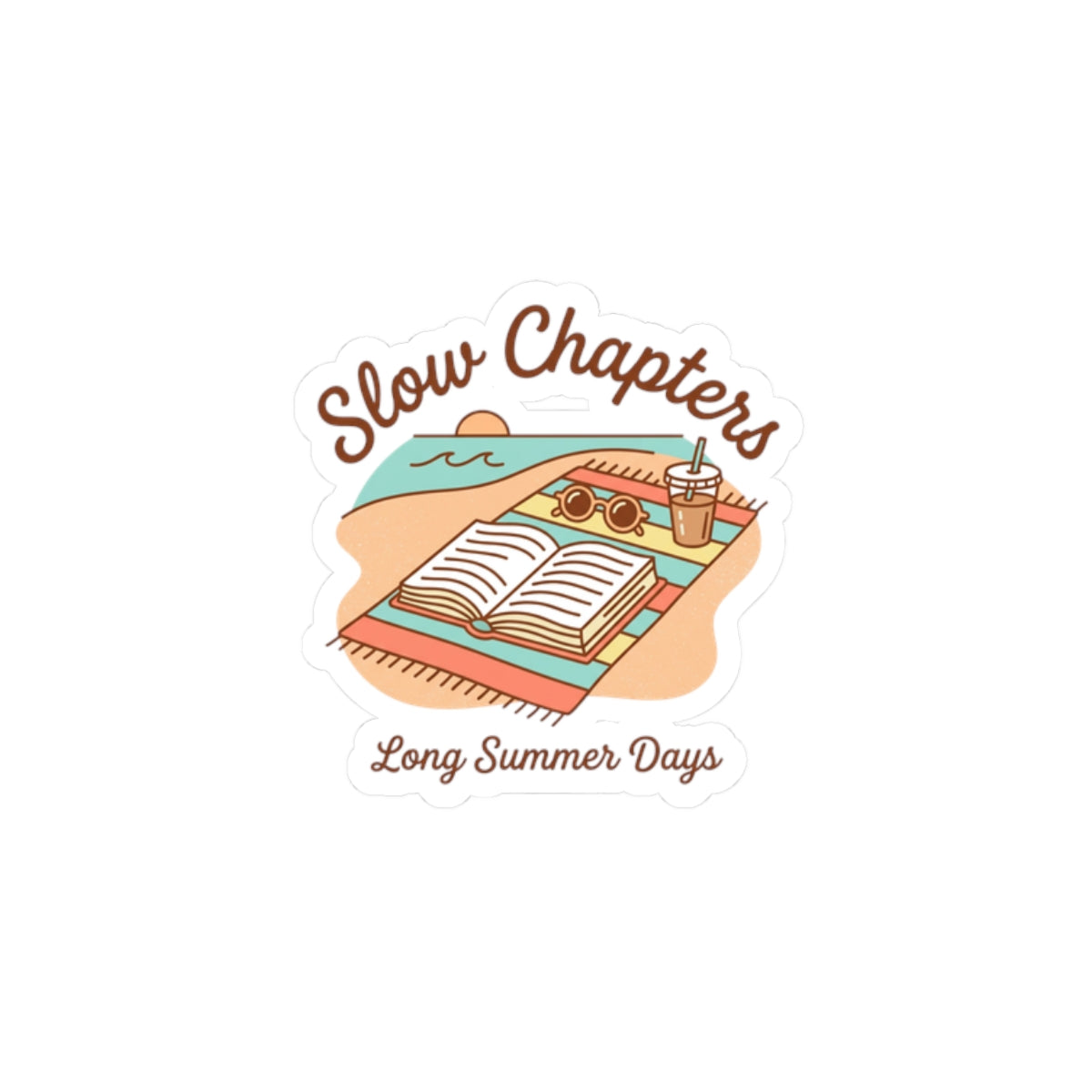 Slow Chapters Sticker | summer aesthetic, pastel coastal vibes