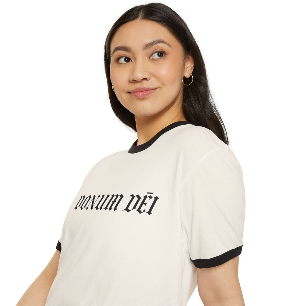 Donum Dei Ringer T-Shirt — Vintage Latin Cotton Tee