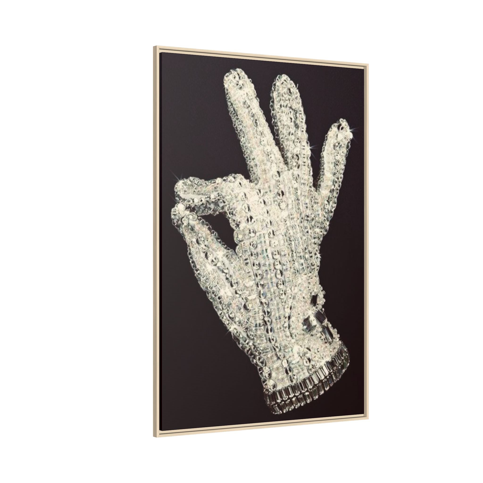 Framed Art - Crystal Glove on Black Matte Canvas
