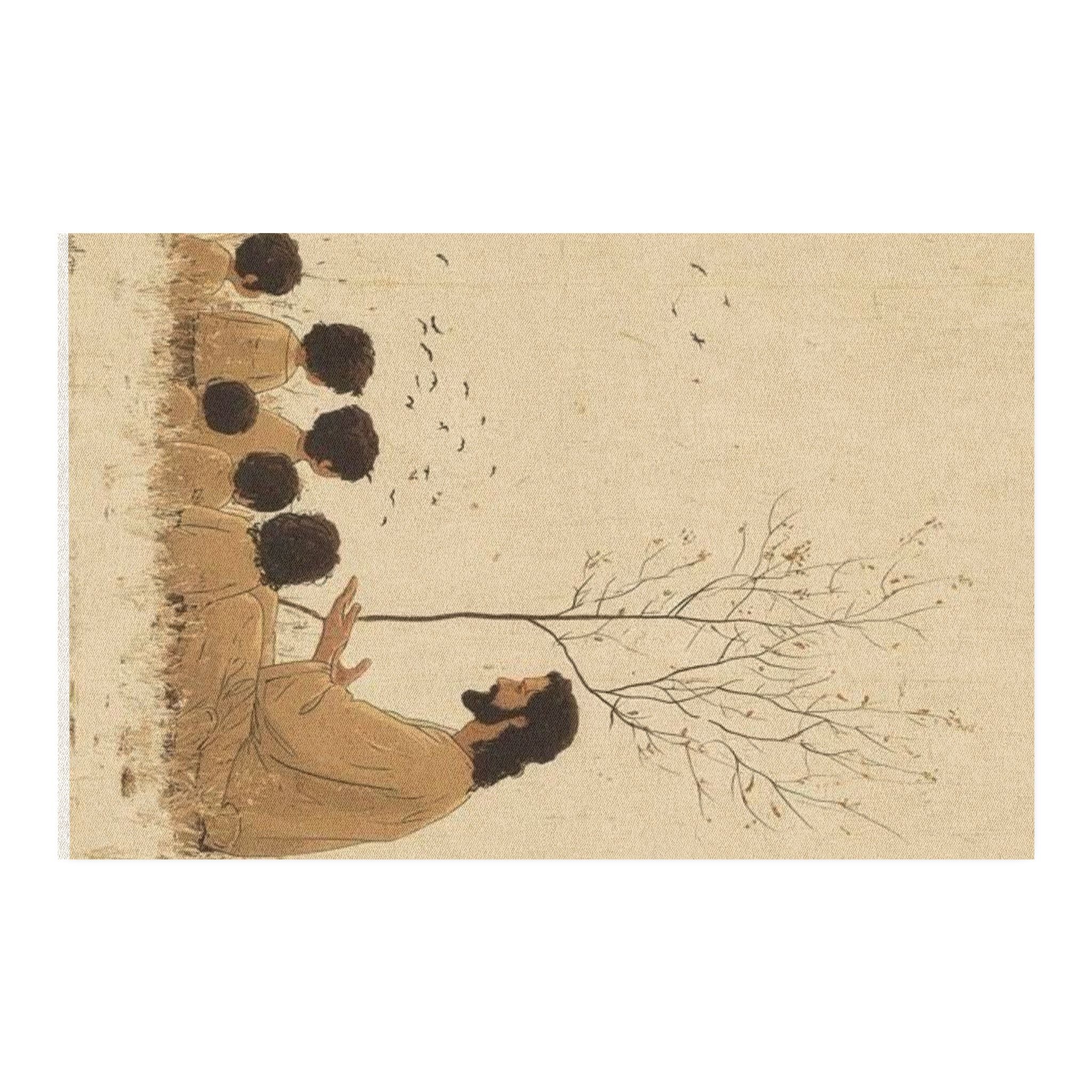 Meditative Jesus Rug — Religious Prayer Scene Floor Mat