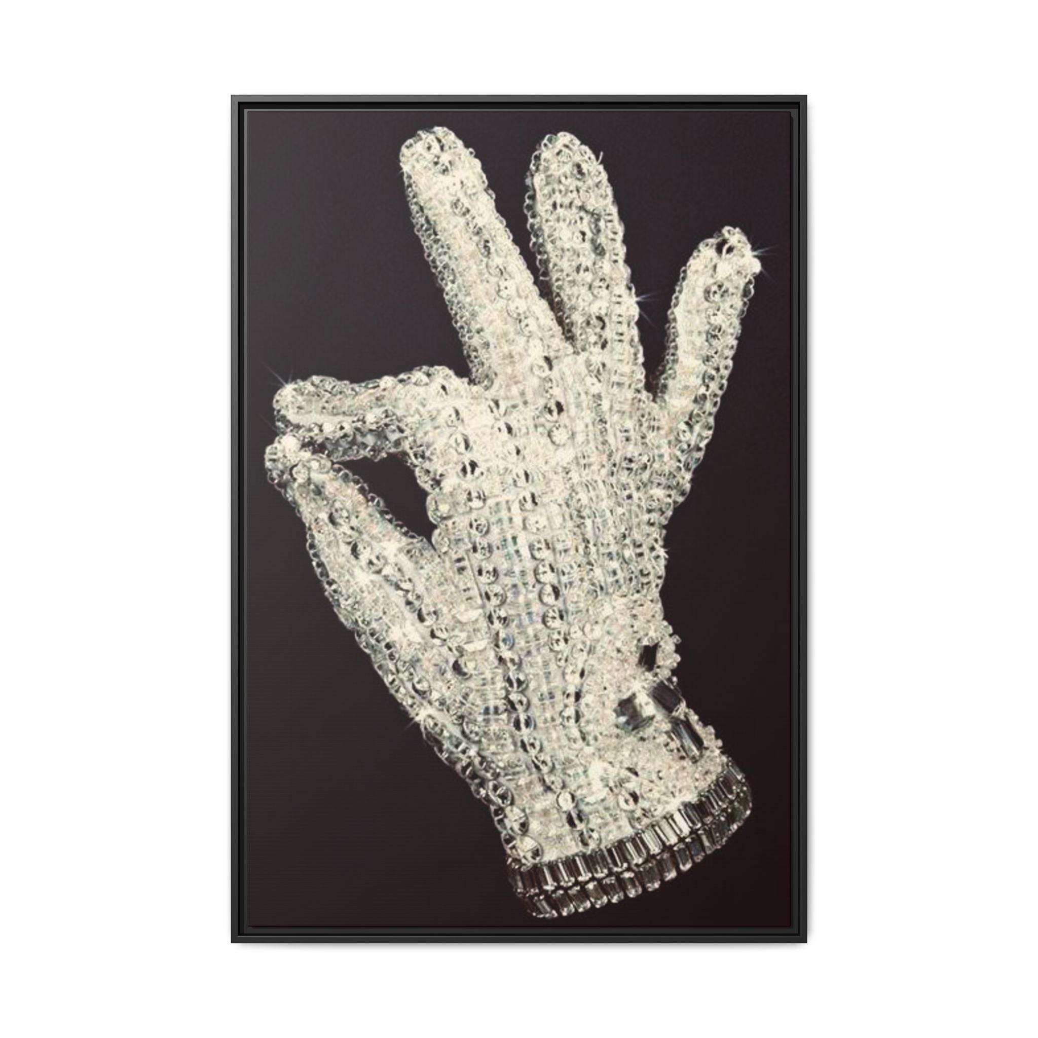 Framed Art - Crystal Glove on Black Matte Canvas
