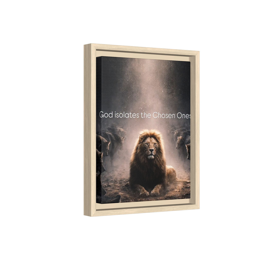 Lion Wall Art - "God Isolate The Chosen Ones" Matte Canvas Framed