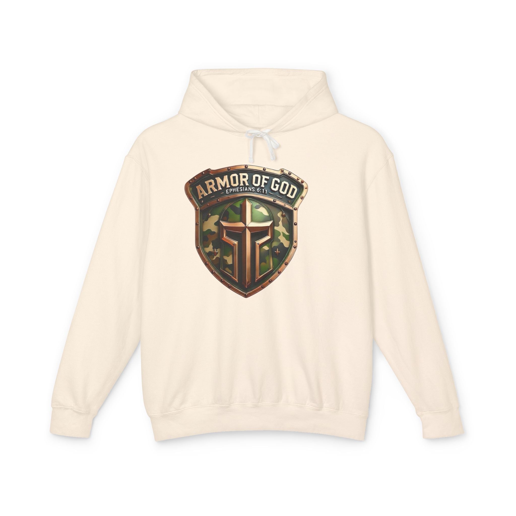Armor of God Hoodie — Camo Shield Christian Faith Hooded Sweatshirt