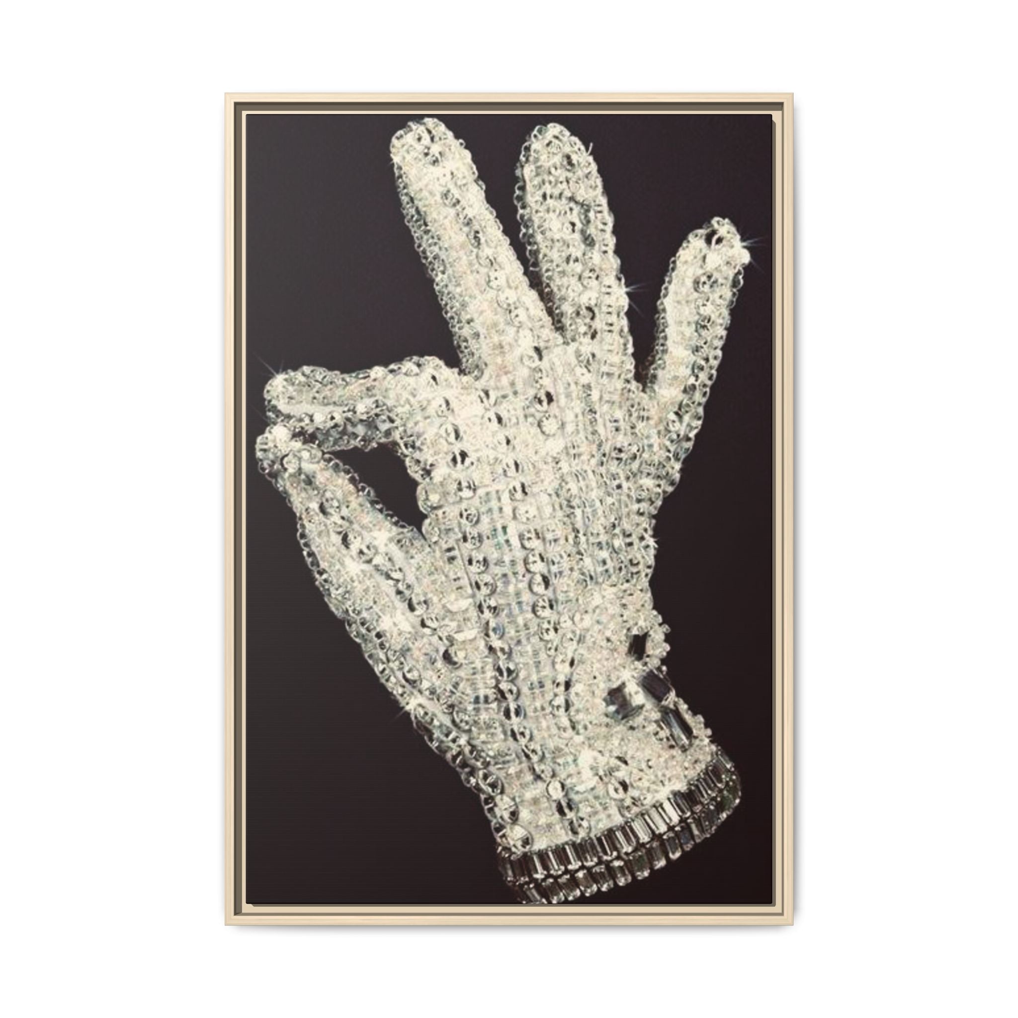 Framed Art - Crystal Glove on Black Matte Canvas