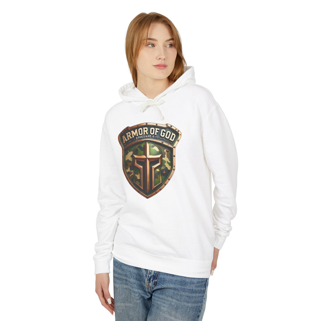Armor of God Hoodie — Camo Shield Christian Faith Hooded Sweatshirt