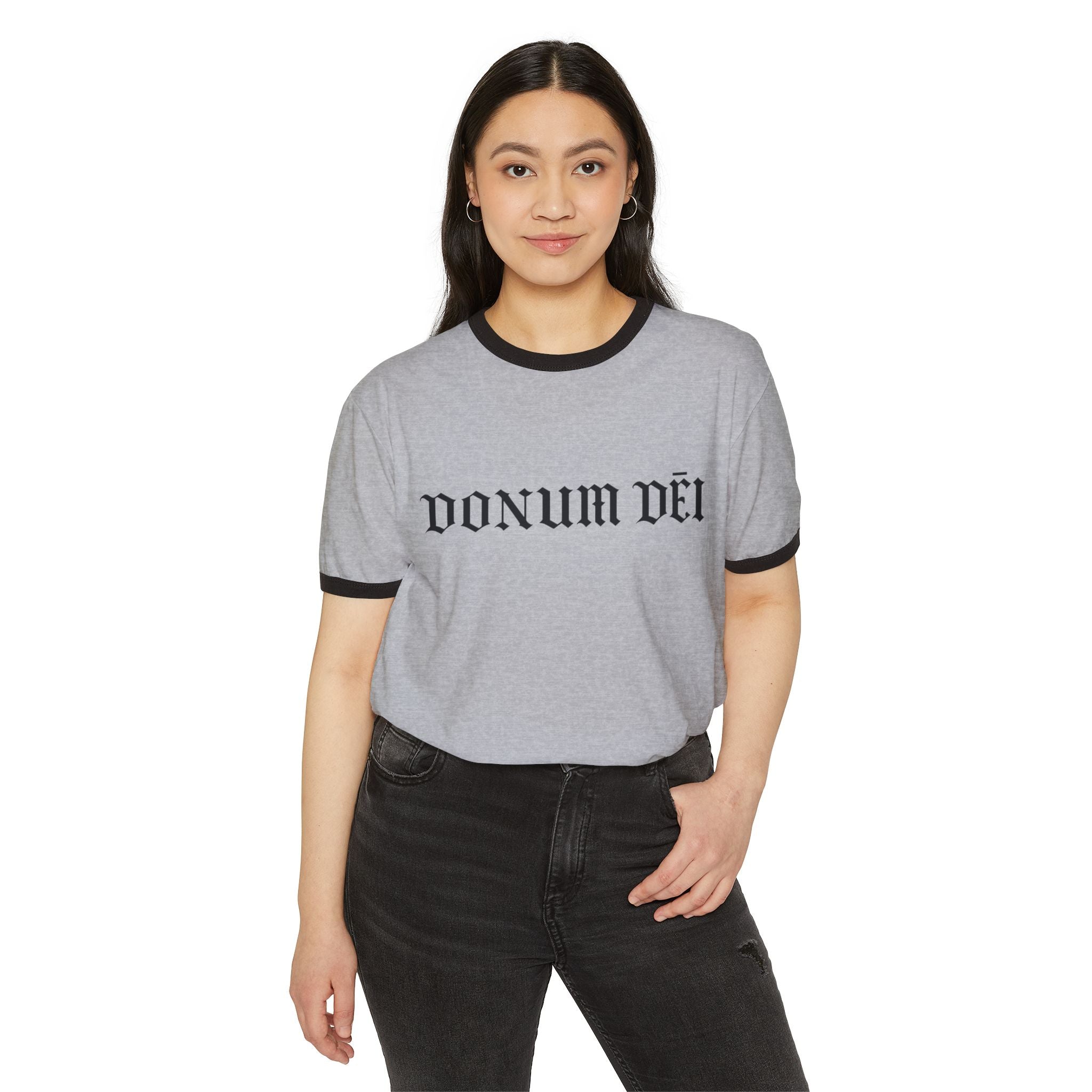 Donum Dei Ringer T-Shirt — Vintage Latin Cotton Tee